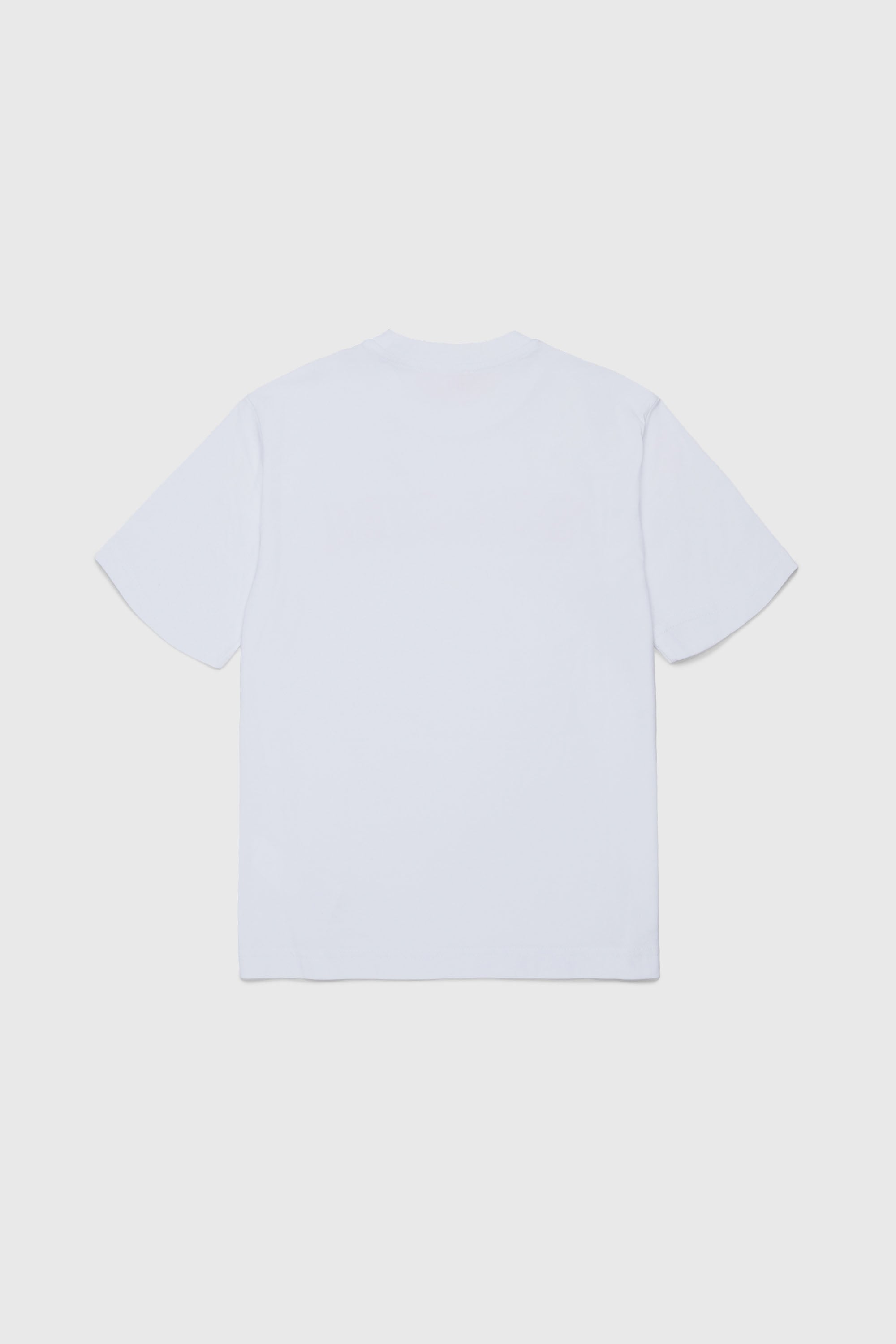 Diesel - TJEANS OVER, Man's Cotton T-shirt with frayed-effect logo in White - 2
