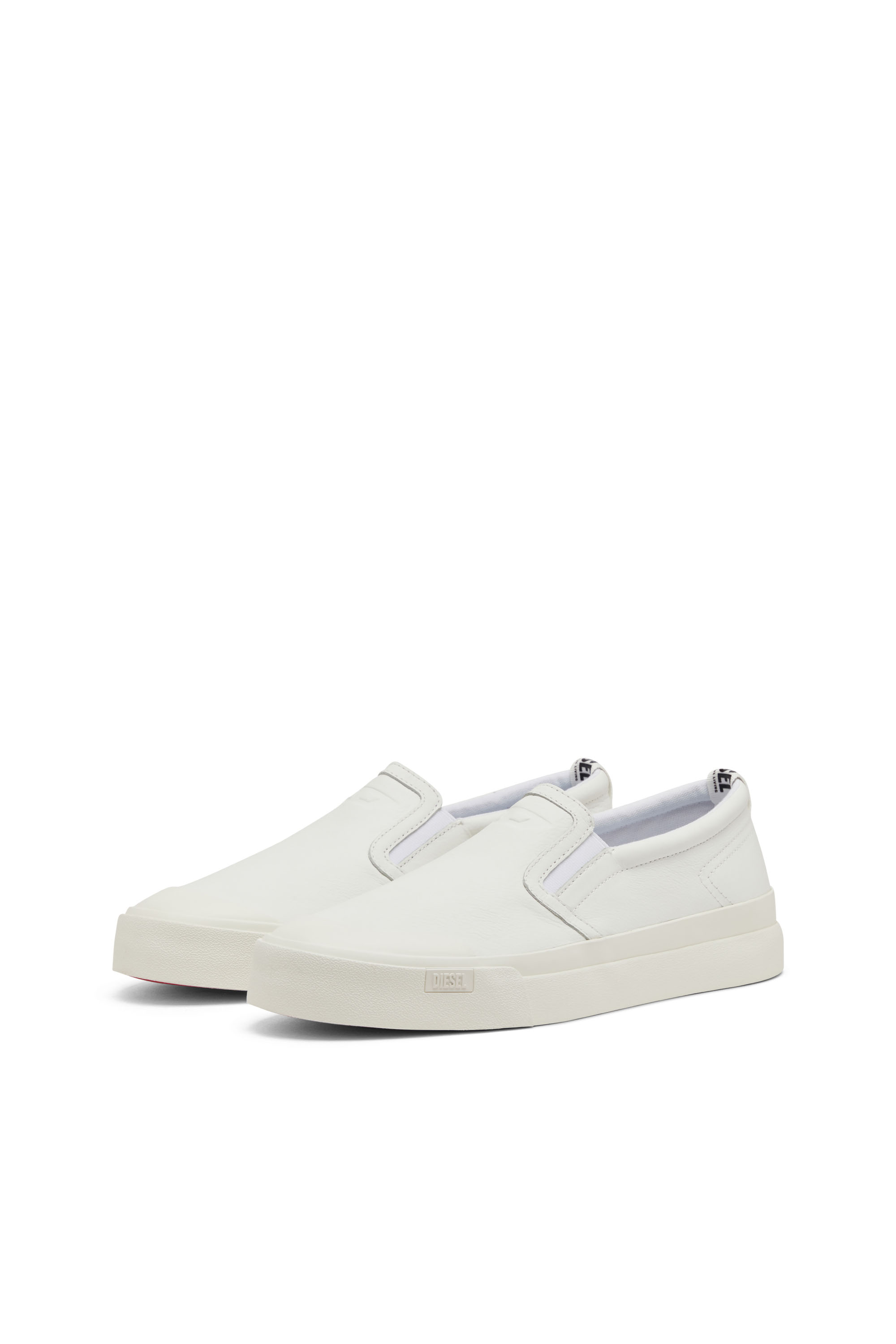 Diesel - S-ATHOS SLIP ON, Man's S-Athos-Slip-on sneakers in plain leather in White - 9