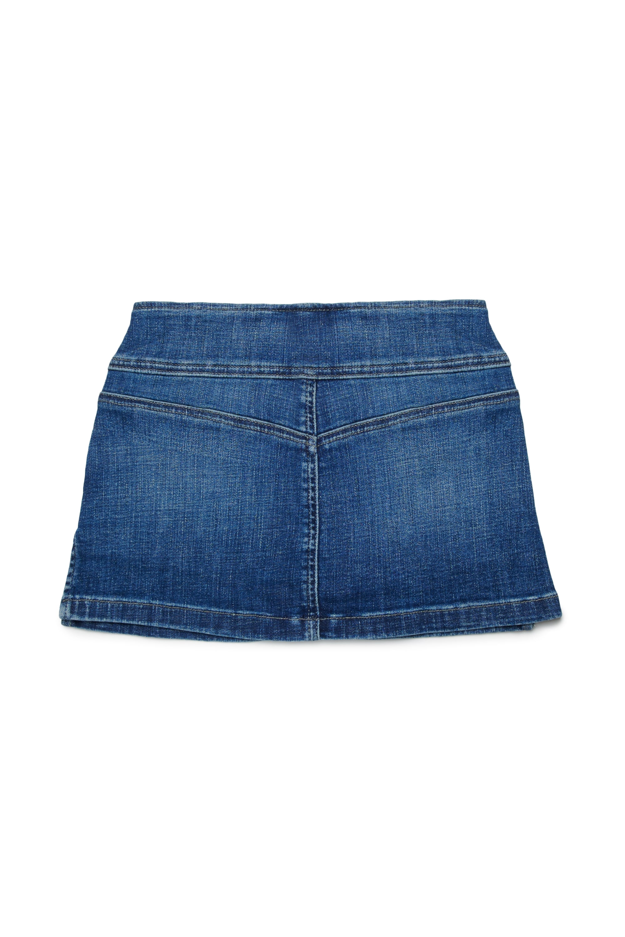 Diesel - GERLI, Woman's Denim mini skirt with undershorts in Medium blue - 2