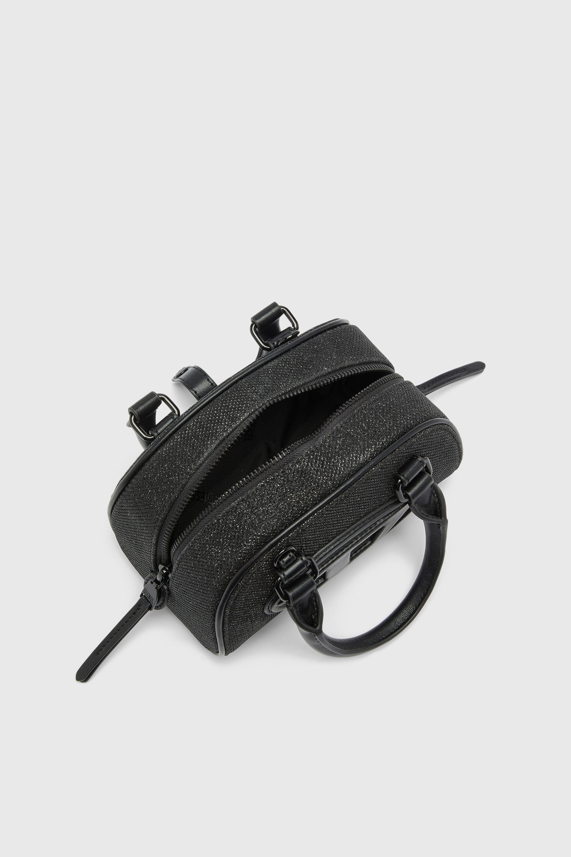 Diesel - 1DR DOME CROSSBODY, Woman's 1DR Dome- Small bowling bag in Lurex fabric in Black - 3