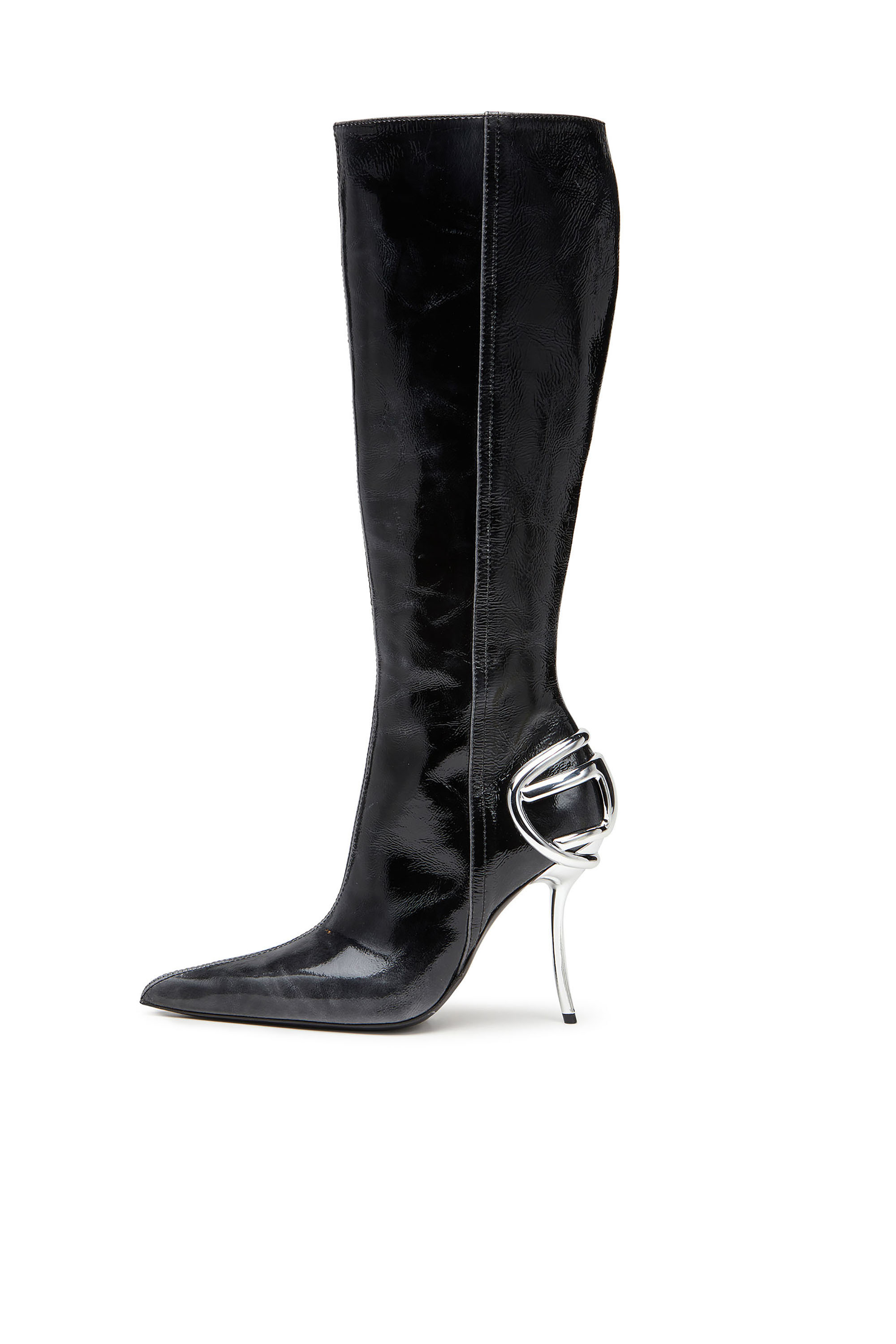 Women's D-Ten&Half - Knee-high leather boots | Black | Diesel