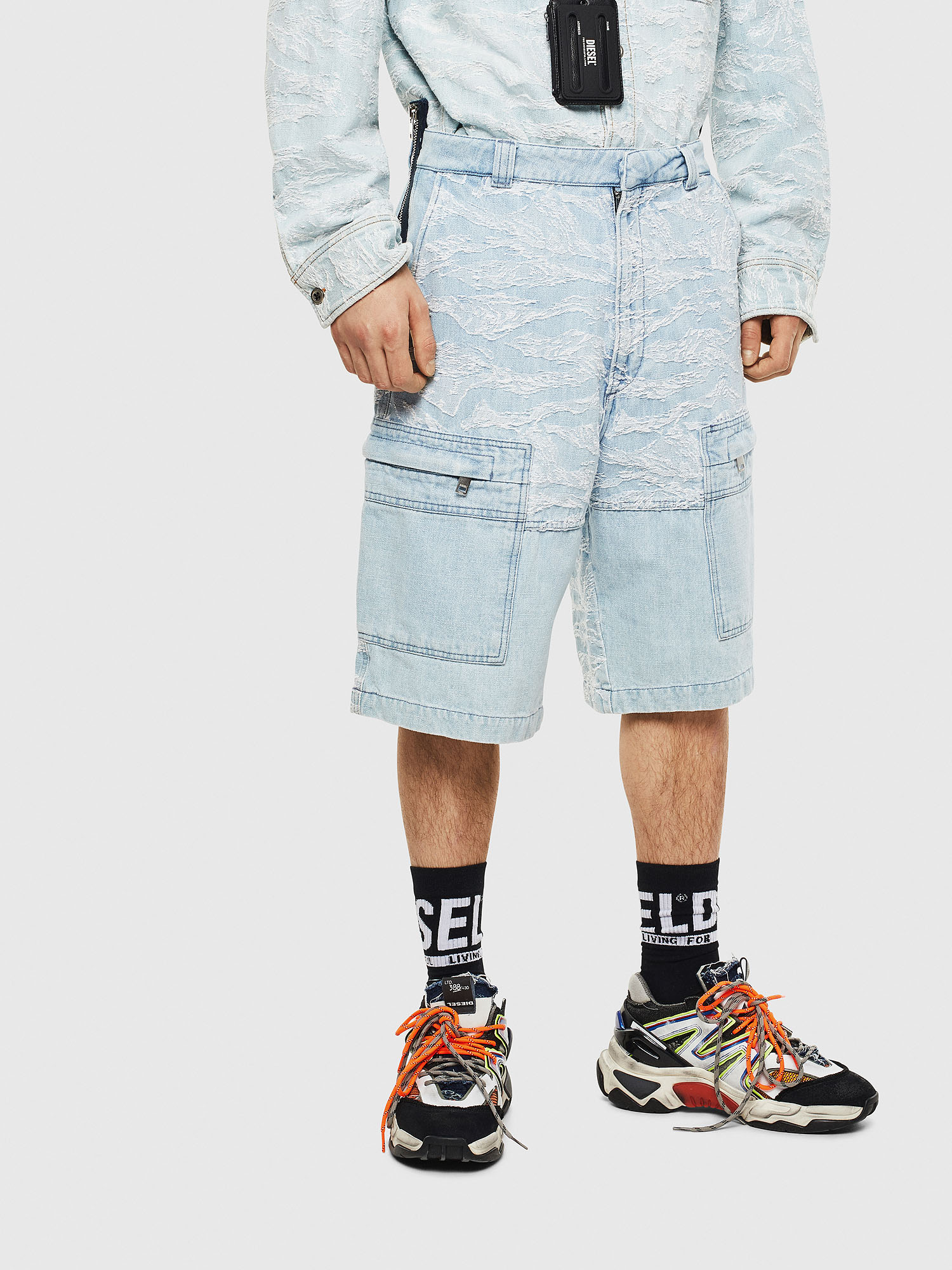 D-LUK-SHORT, Light Blue Diesel - D-LUK-SHORT, Light Blue - Shorts - Image 1
