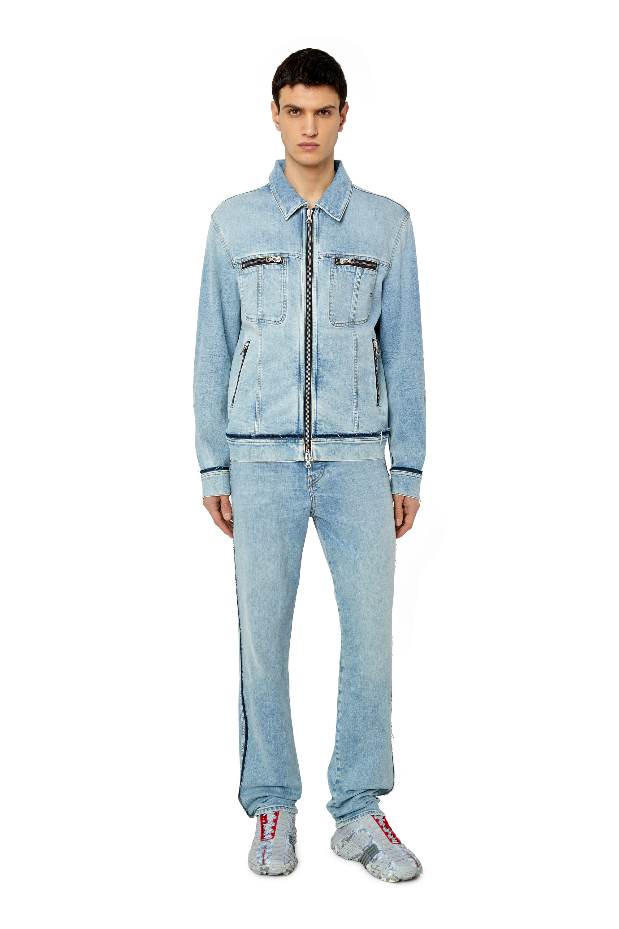 Diesel - 2020 D-Viker 09F41 Straight Jeans, Light Blue - Image 4