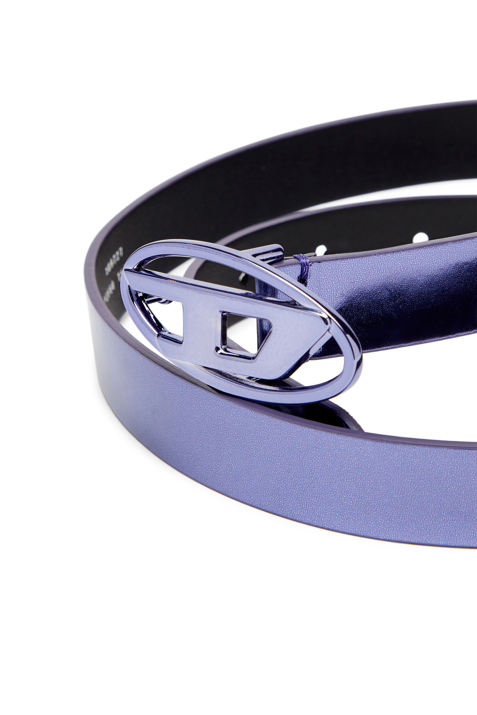 Diesel - B-1DR 20, Woman's 2cm slim metallic belt in Blue - 3