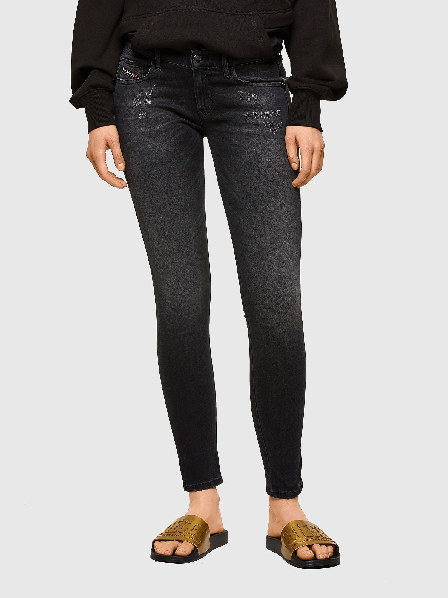 Slandy Low 069SB, Black/Dark grey Diesel - Slandy Low 069SB, Black/Dark grey - Jeans - Image 1