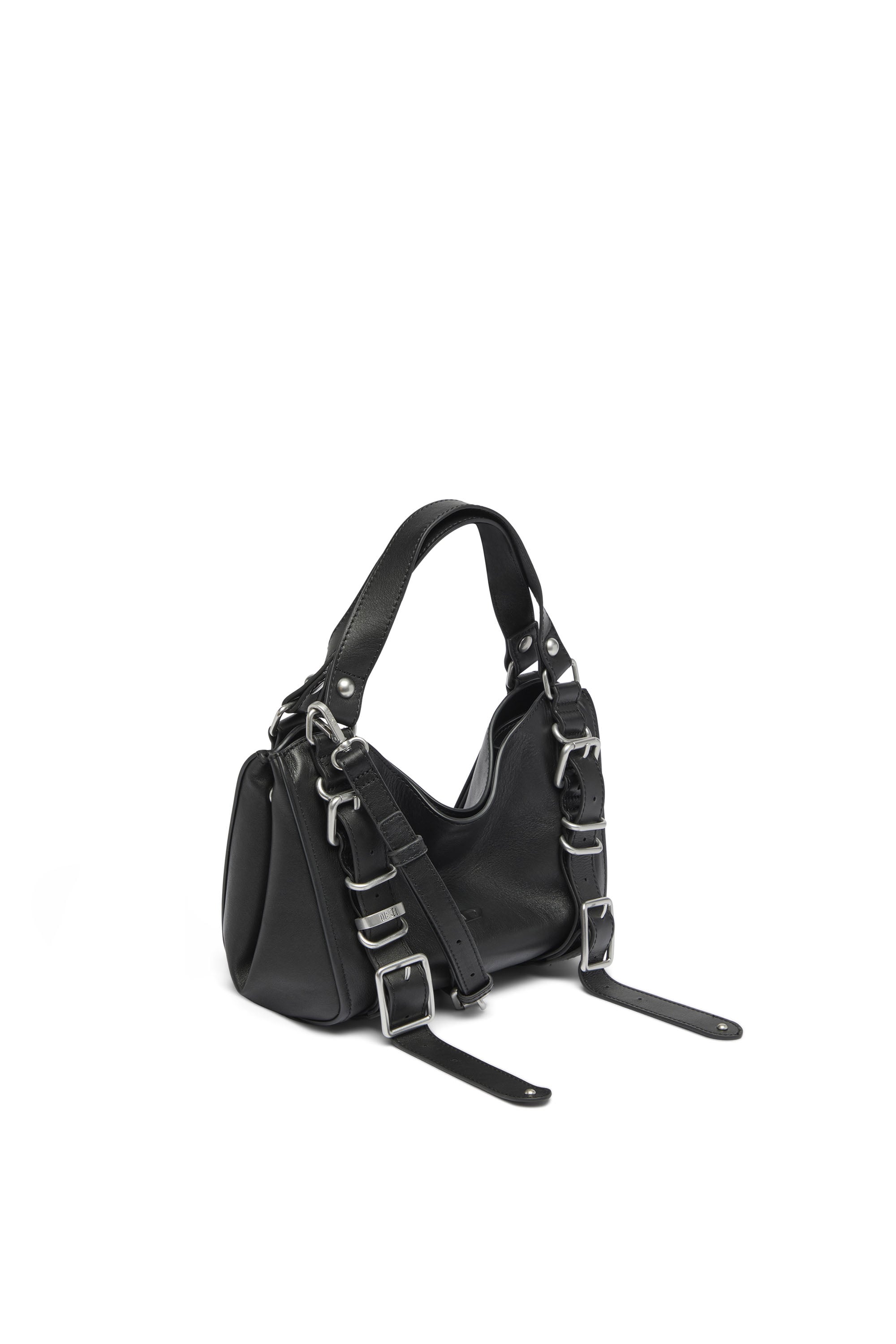 Diesel - D-ONE TOPHANDLE S, Woman's D-One-Small top-handle bag in treated leather in Black - 4