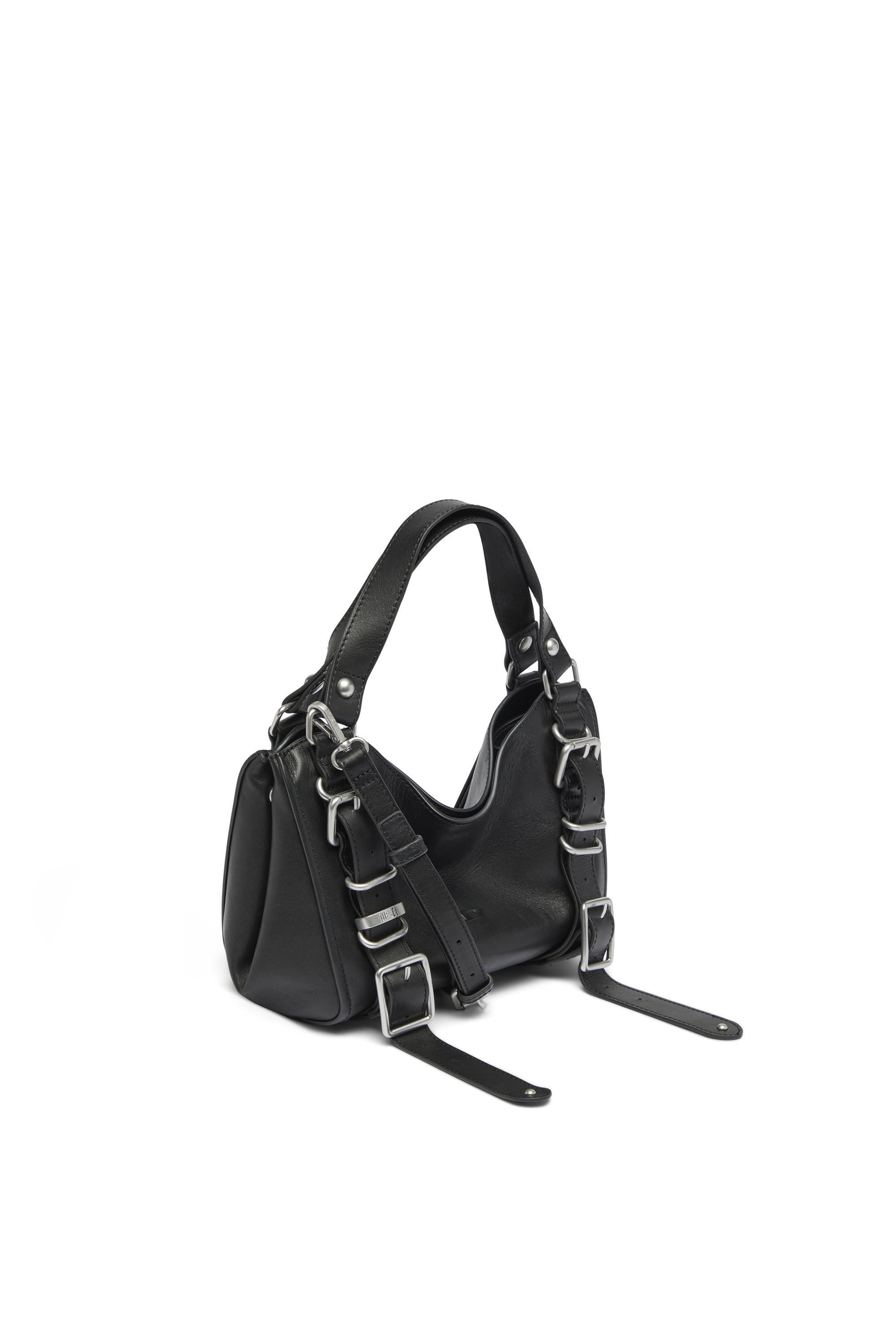Diesel - D-ONE TOPHANDLE S, Woman's D-One-Small top-handle bag in treated leather in Black - 4