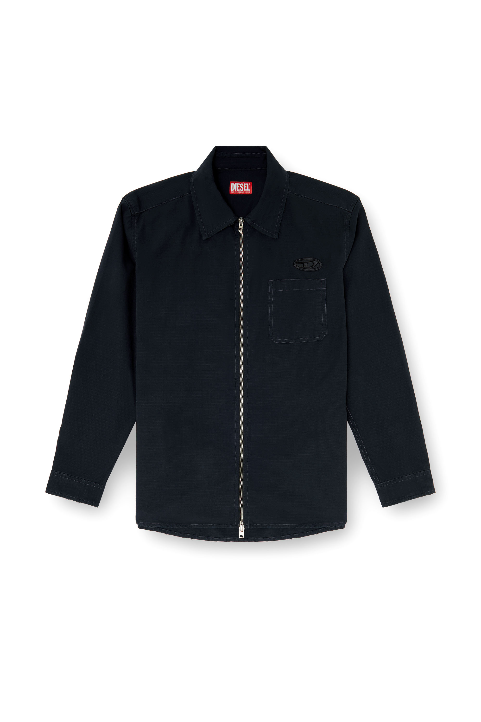 Diesel - S-ALIAS-ZIP, Man's Ripstop shirt with zip closure in null - 2