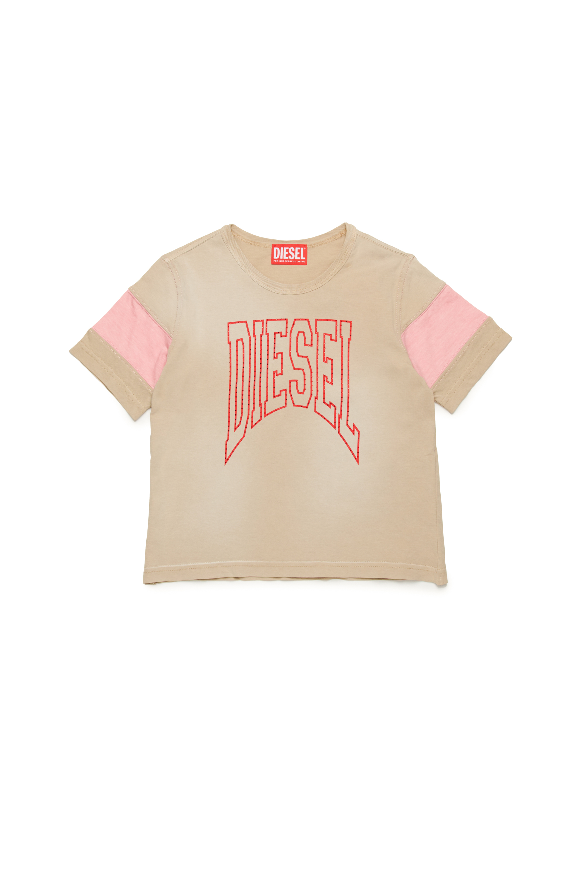T-shirt with crystal outline logo | Brown | 4-16 YEARS Girls