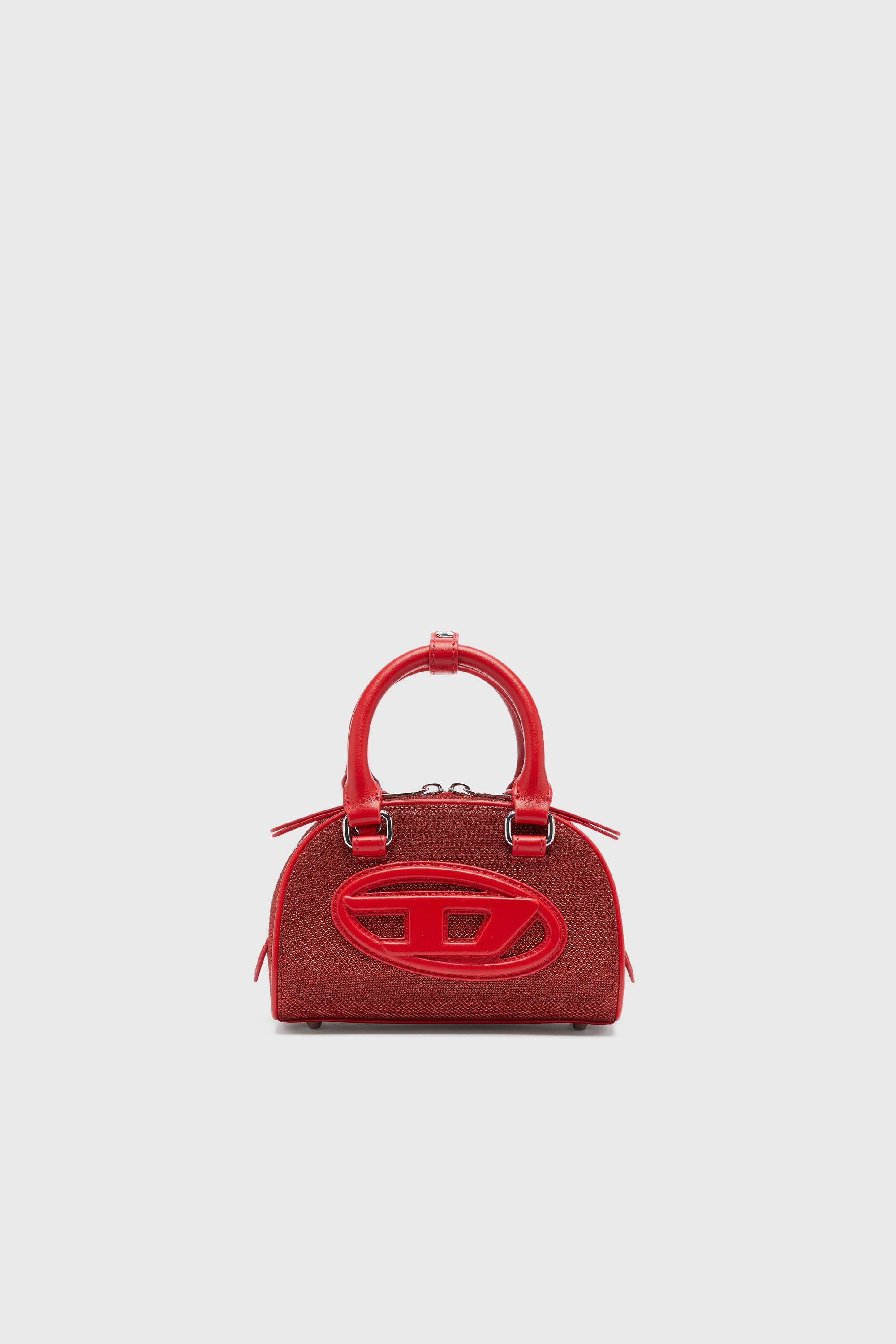 Diesel - 1DR DOME CROSSBODY, Woman's 1DR Dome- Small bowling bag in Lurex fabric in Red - 1