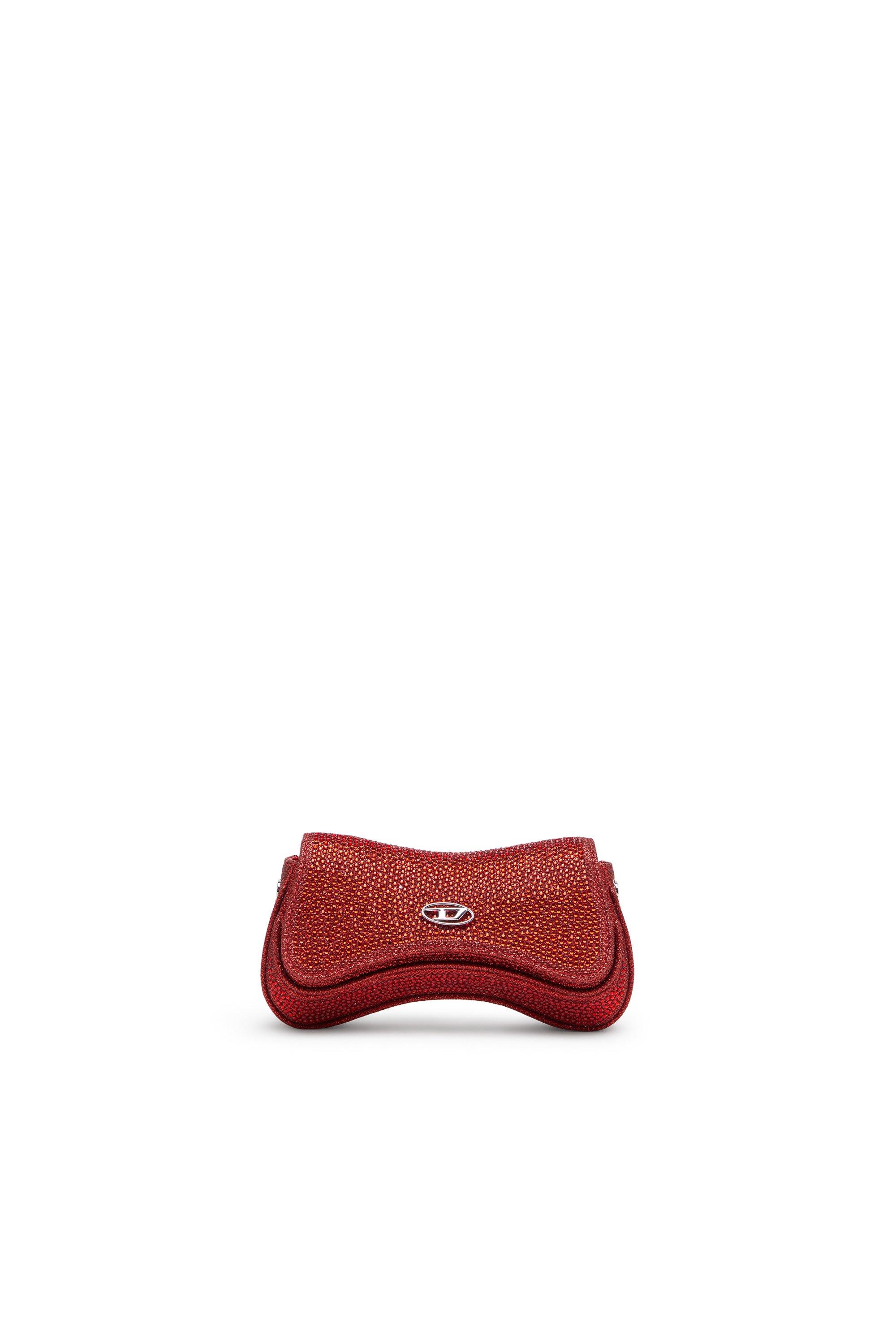 Diesel - PLAY CROSSBODY XS, Woman's Play-Mini crossbody bag in crystal Lurex in Red - 1