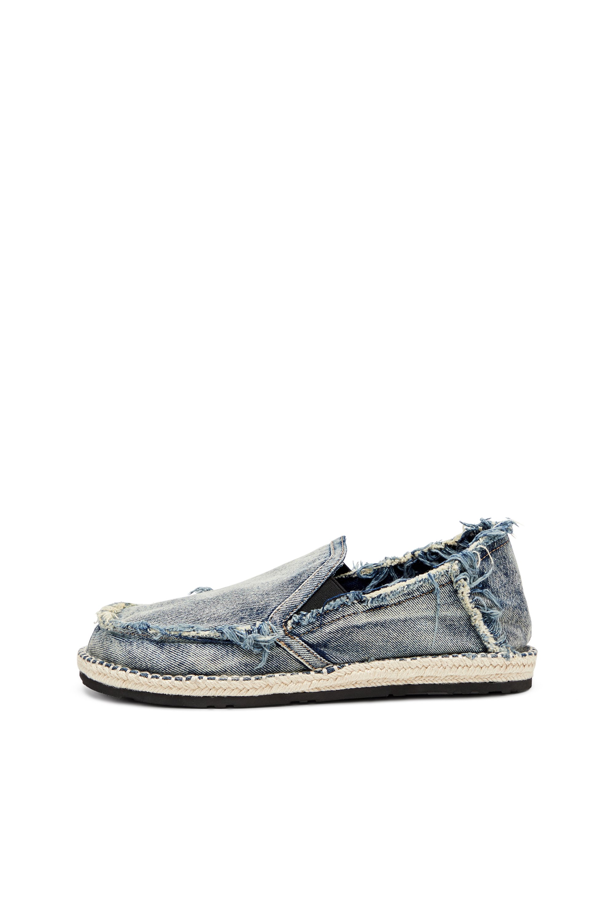 Diesel - D-LUKAS ESP, Man's Espadrille loafers in distressed denim in Light Blue - 2