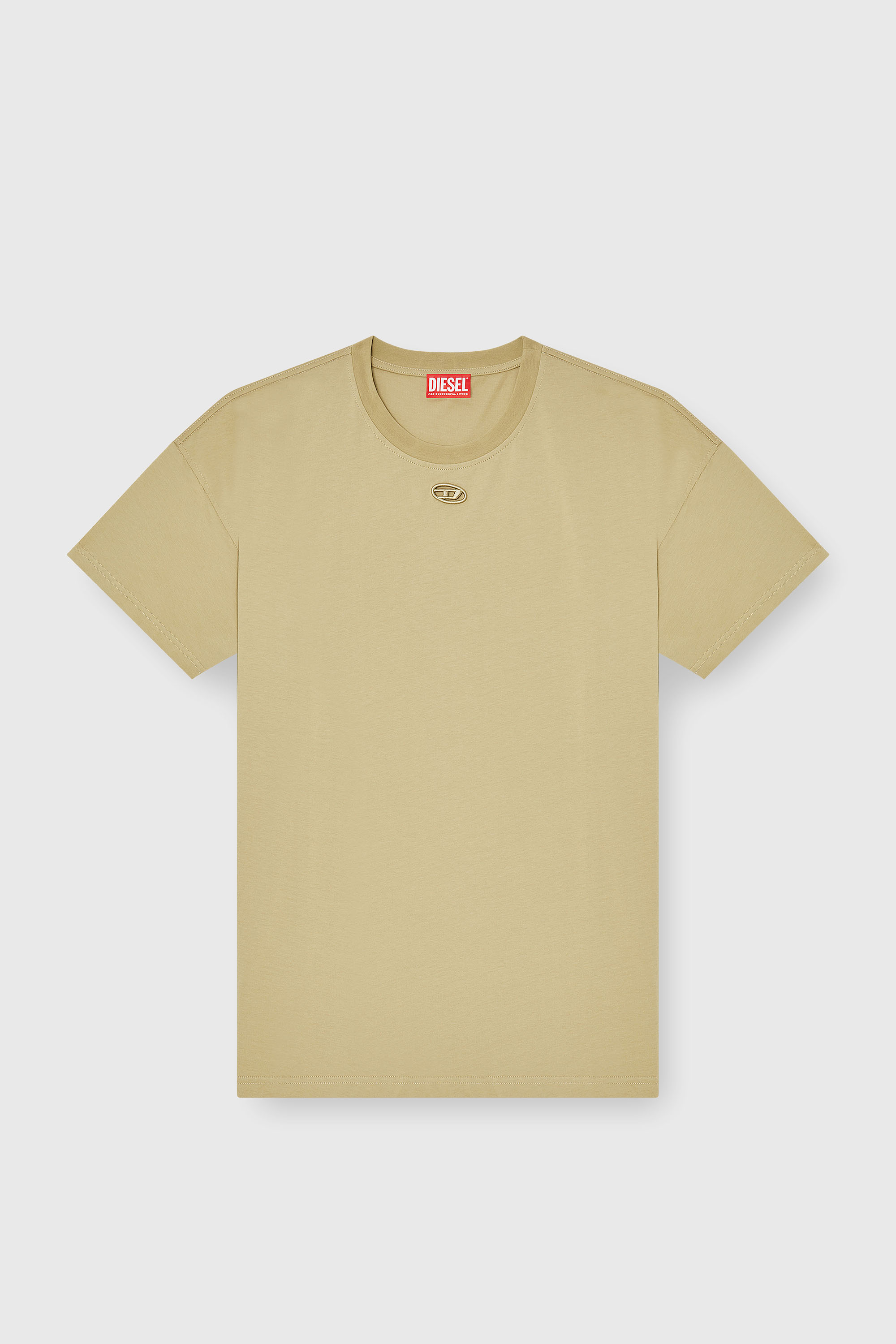 Diesel - T-BOXT-DCO, Man's Relaxed cotton T-shirt with Oval D embroidery in Beige - 2
