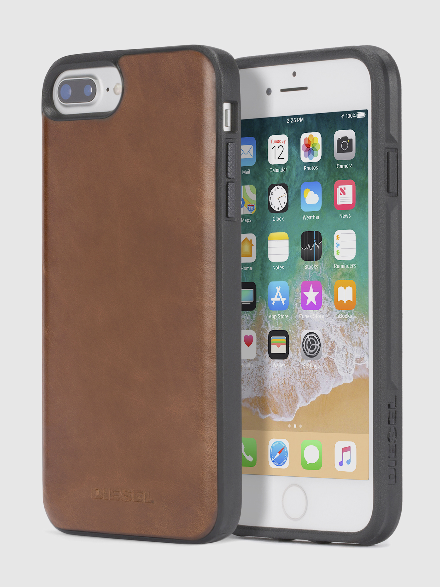 BROWN LEATHER IPHONE 8 PLUS/7 PLUS/6s PLUS/6 PLUS CASE, Diesel - BROWN LEATHER IPHONE 8 PLUS/7 PLUS/6s PLUS/6 PLUS CASE, - Cases - Image 1