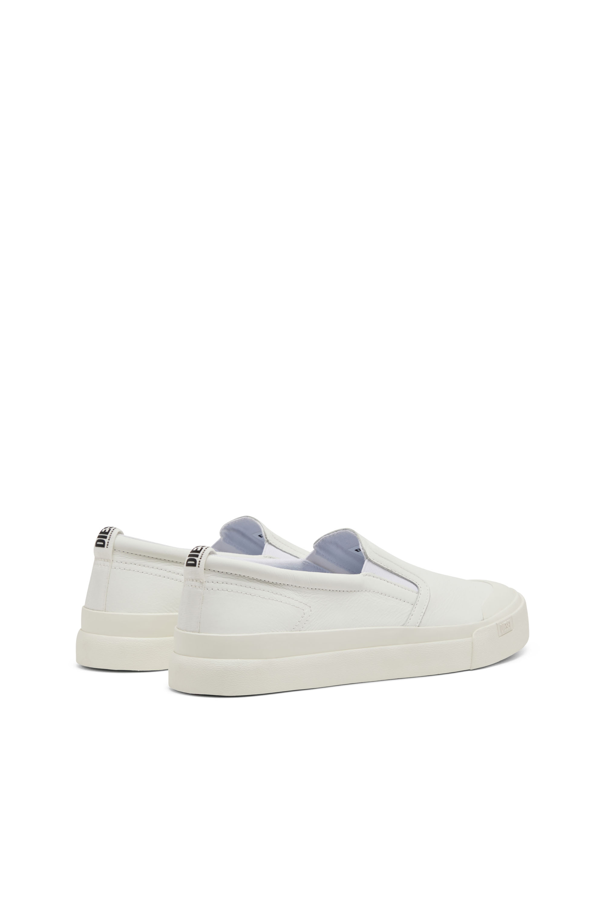 Diesel - S-ATHOS SLIP ON, Man's S-Athos-Slip-on sneakers in plain leather in White - 3