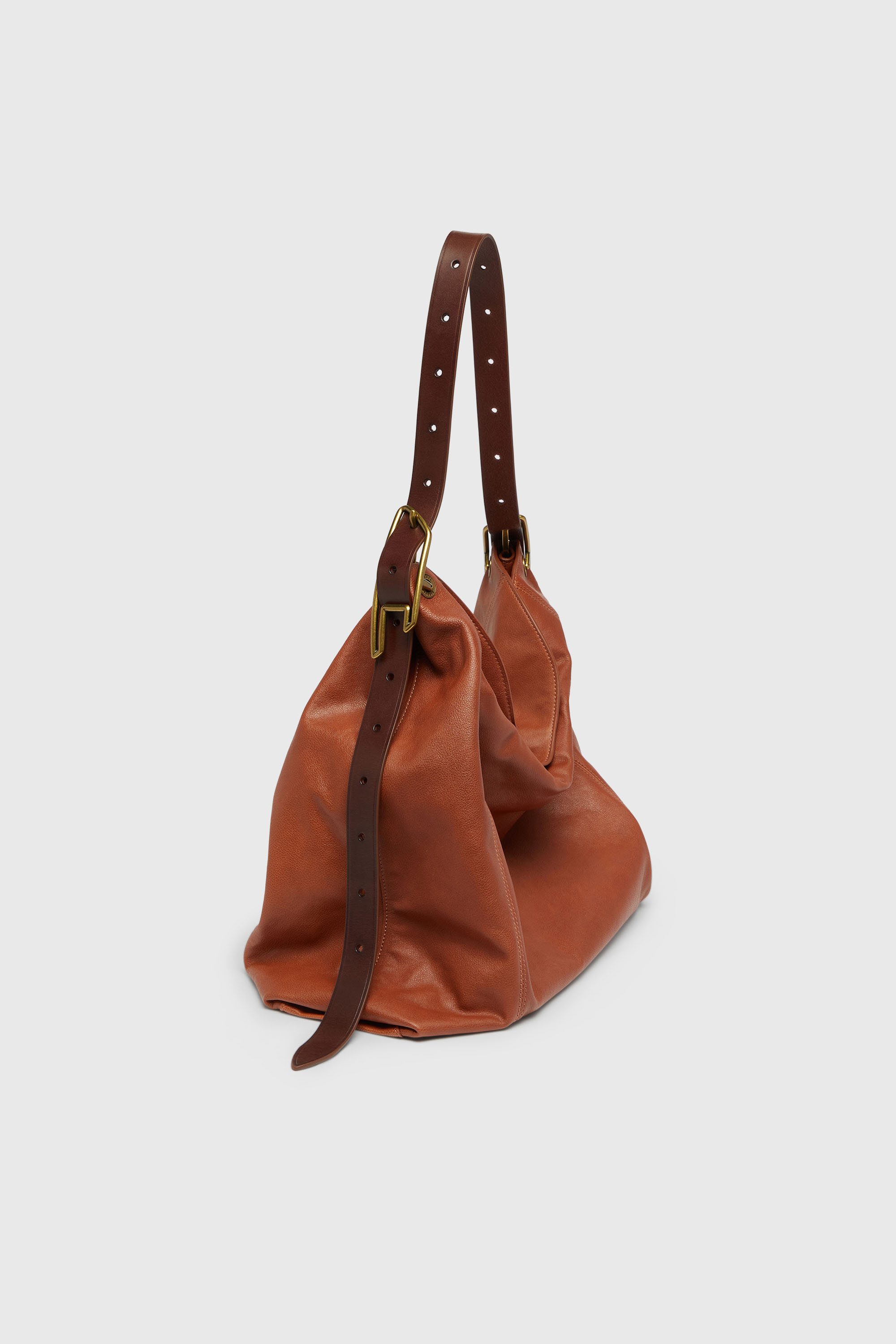 Diesel - D-LINE HOBO L, Woman's D-Line-Hobo bag in shiny leather in Brown - 7