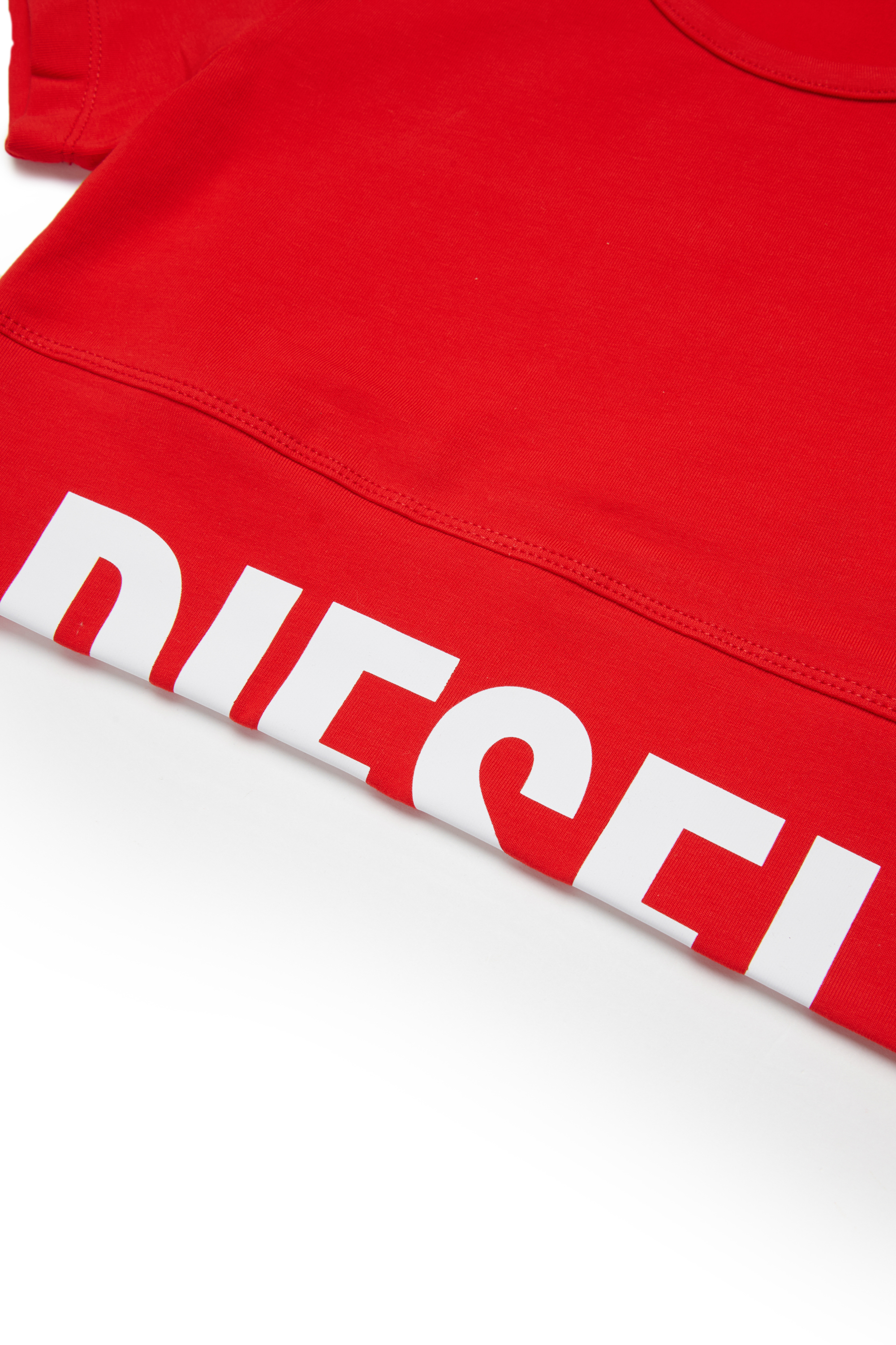 Diesel - TCEFY, Woman's Crop top with cut-off logo in Red - 4