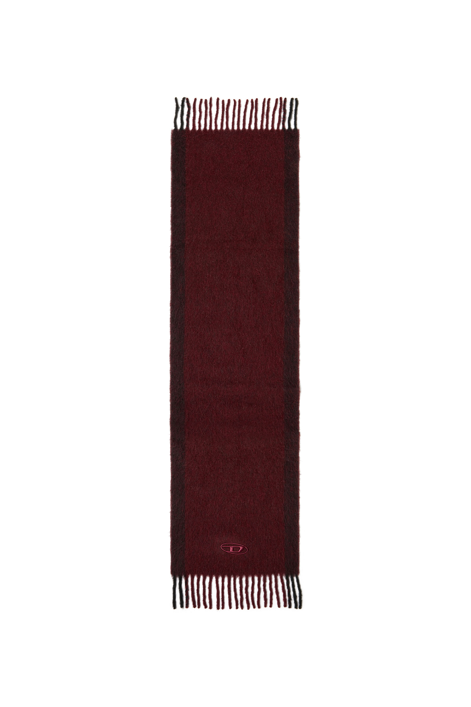 Diesel - FR-S-OLID, Unisex's Jacquard wool scarf in burgundy in Burgundy - 2