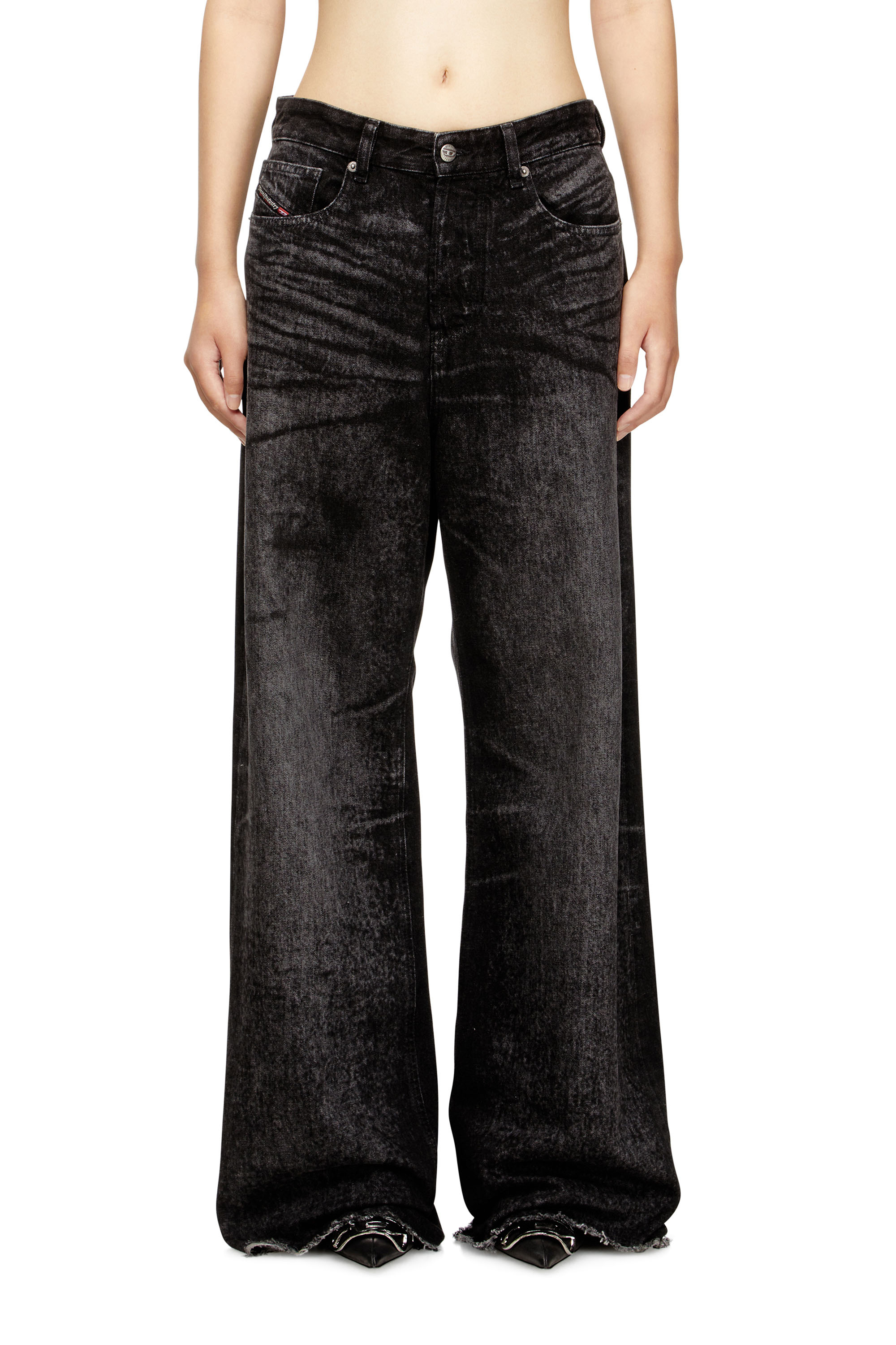 Diesel - Woman's Relaxed Jeans 1996 D-Sire 007DB, Black/Dark grey - 1