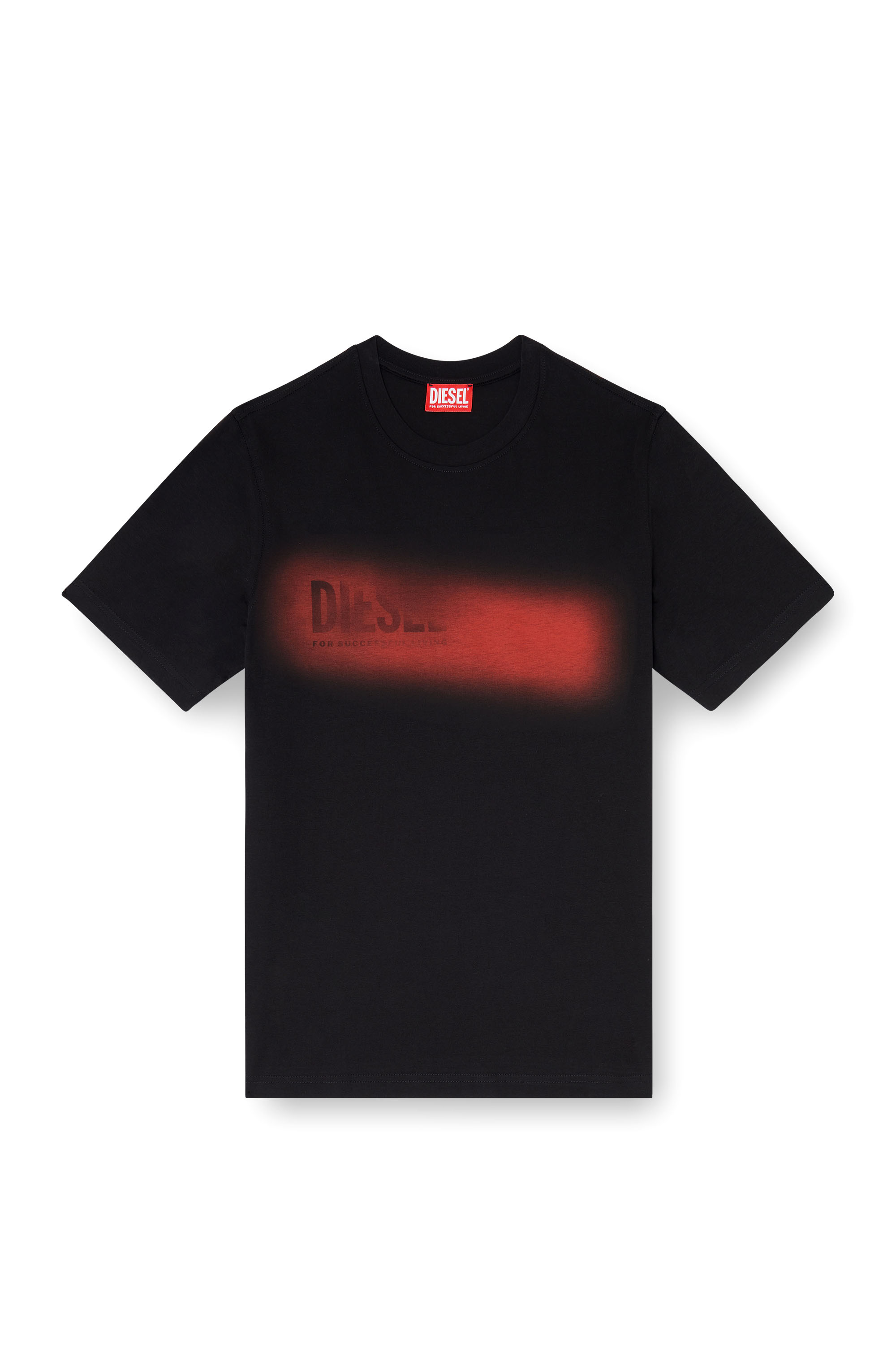 Diesel - T-ADJUST-AA5, Man's Cotton T-shirt with spray logo print in Black - 3