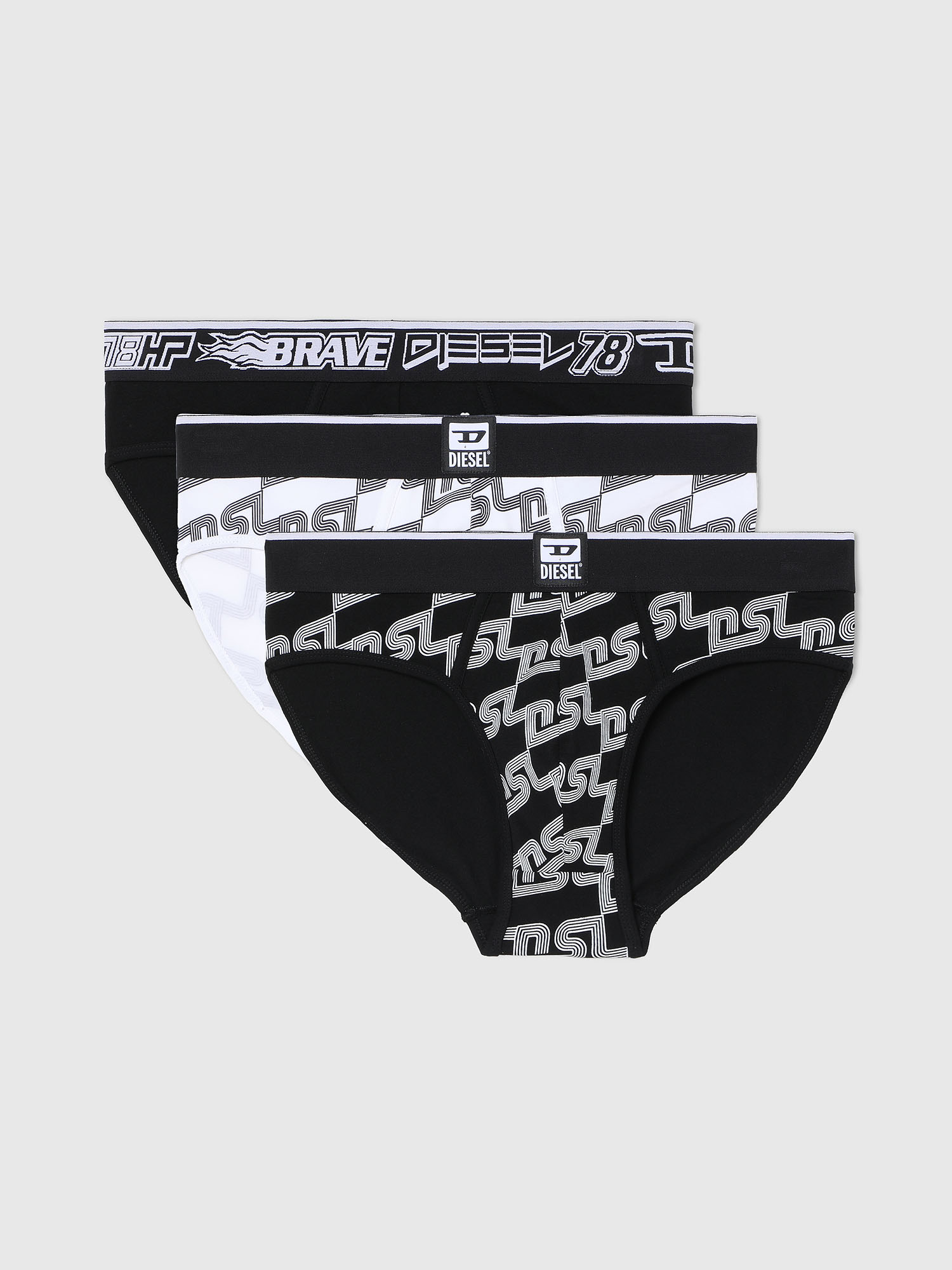 UMBR-ANDRETHREEPACK, Black/White Diesel - UMBR-ANDRETHREEPACK, Black/White - Briefs - Image 1