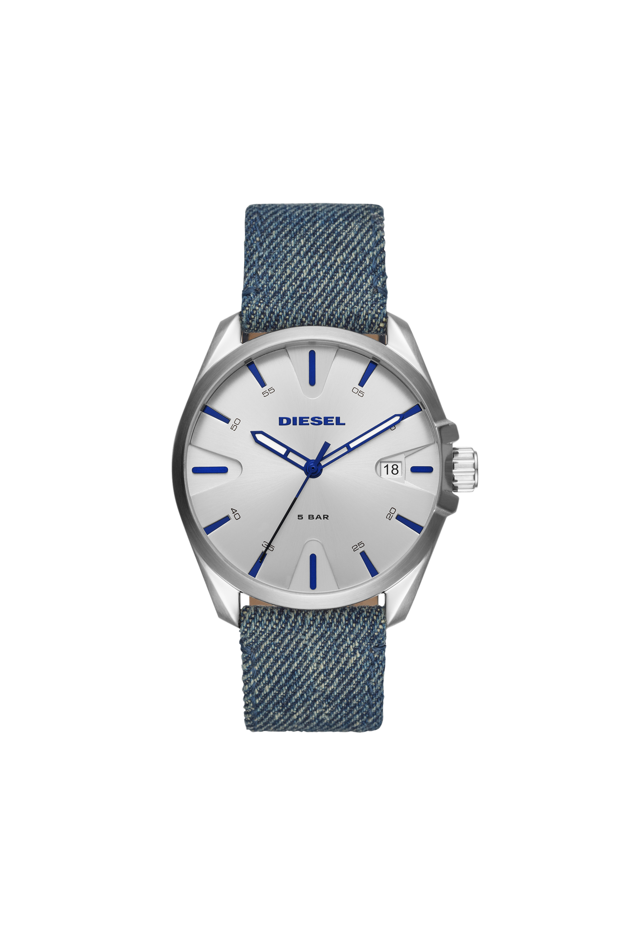 DZ1891 Man: MS9 three-hand blue denim watch | Diesel
