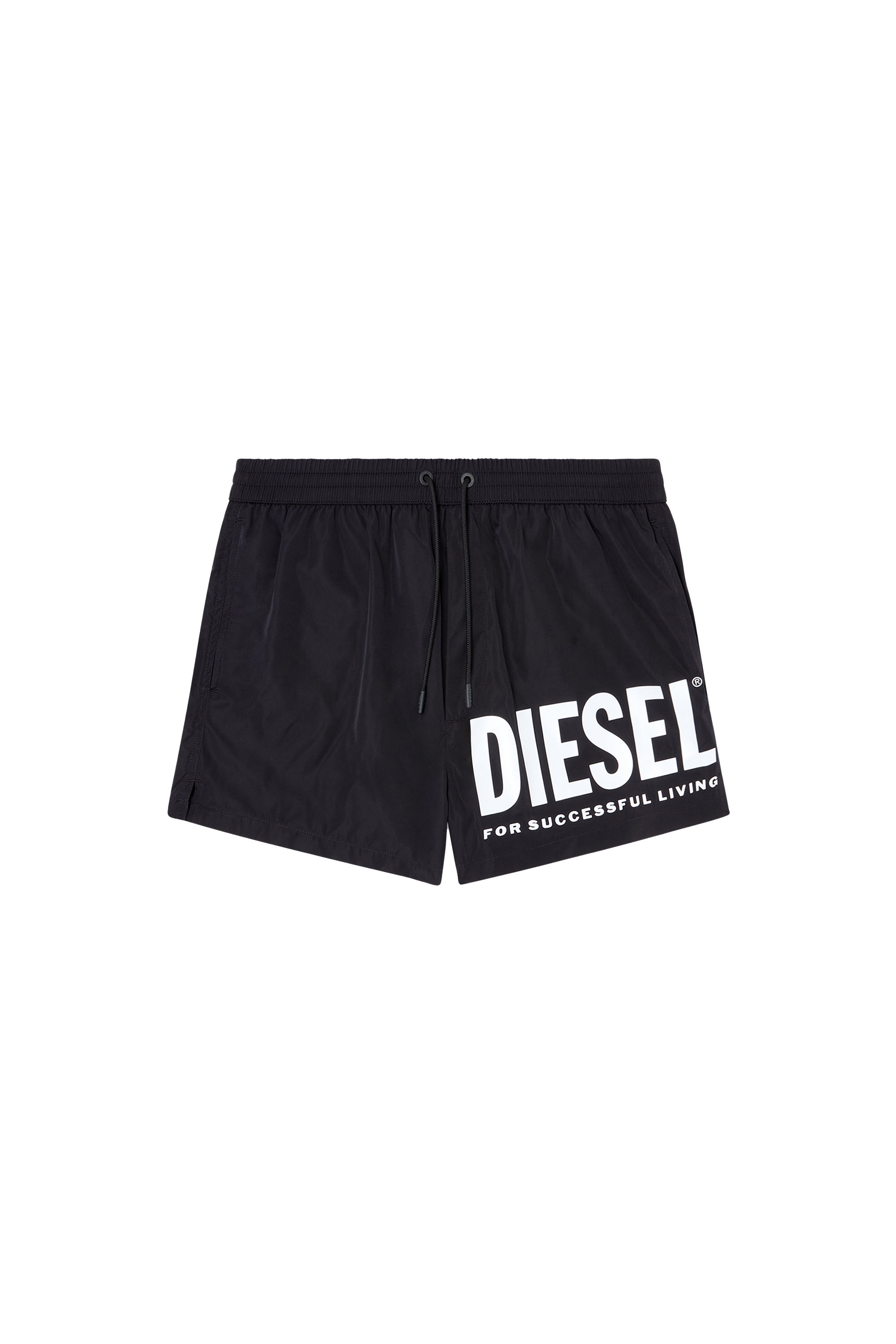 Diesel - MARIO-34-D-CORE, Man's Swim shorts with logo print in Black/White - 3