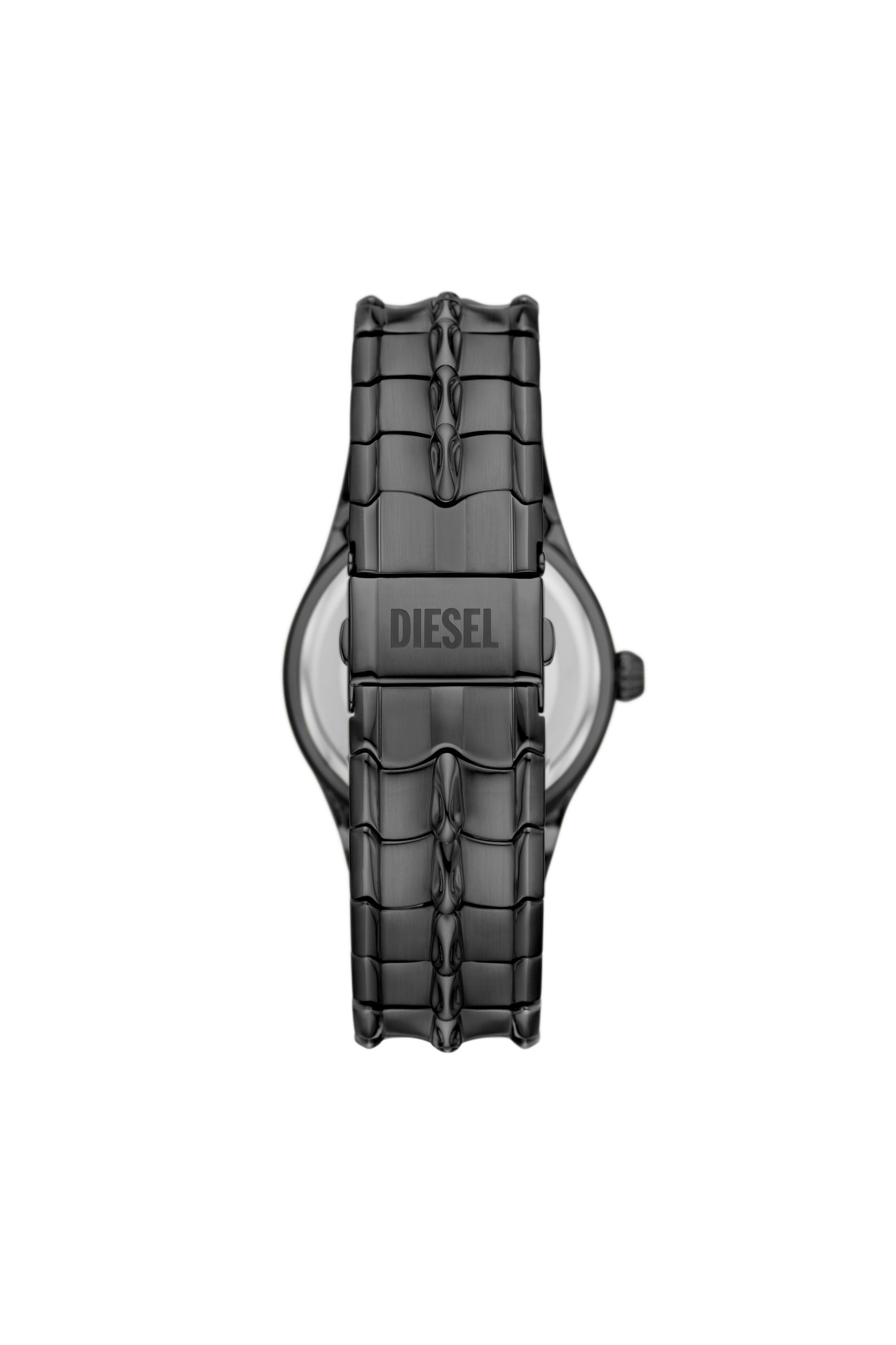 Men's Vert three-hand date gunmetal stainless steel watch - Diesel
