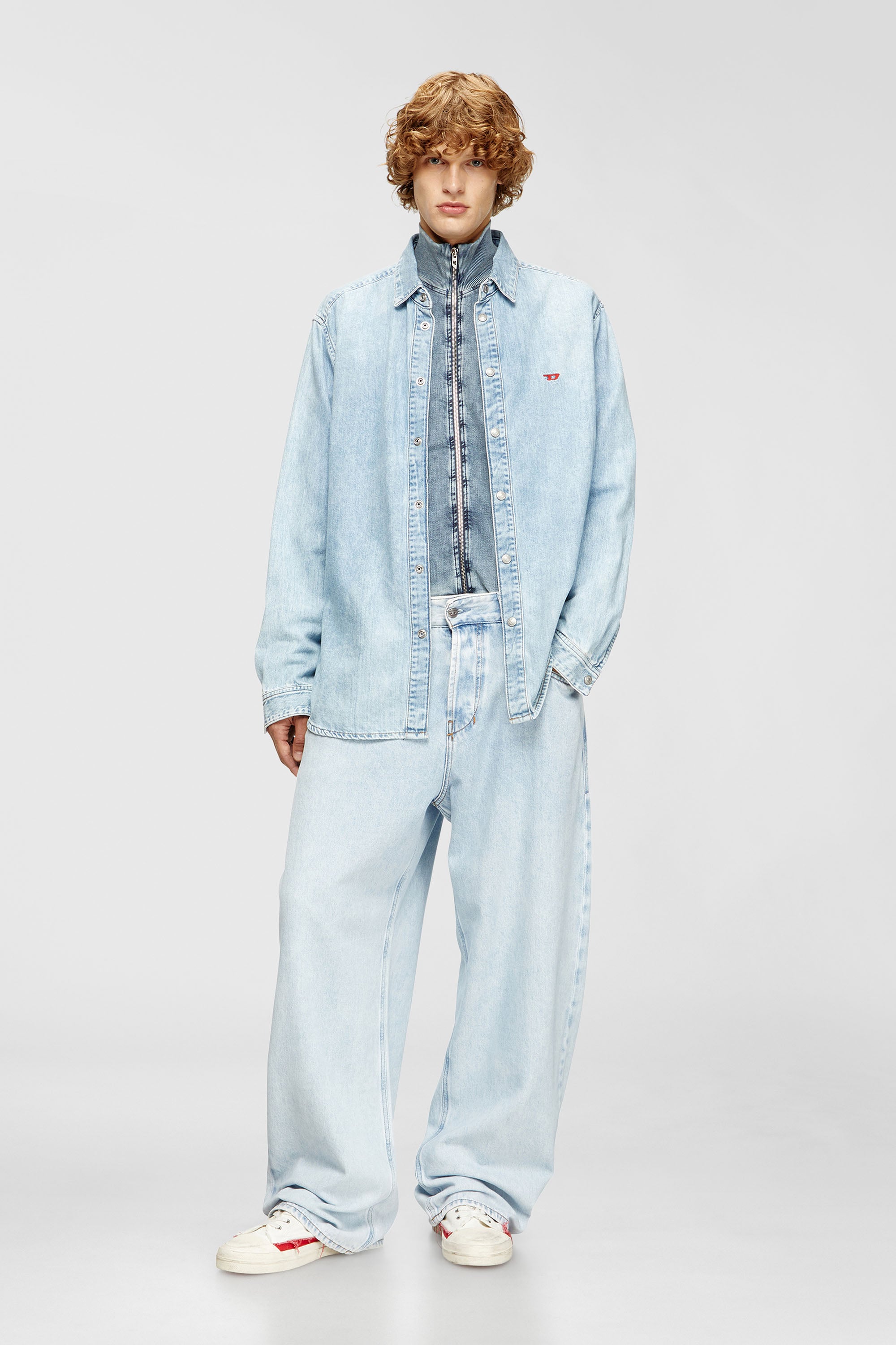 Diesel - D-SIMPLY, Man's Shirt in denim in Light Blue - 2