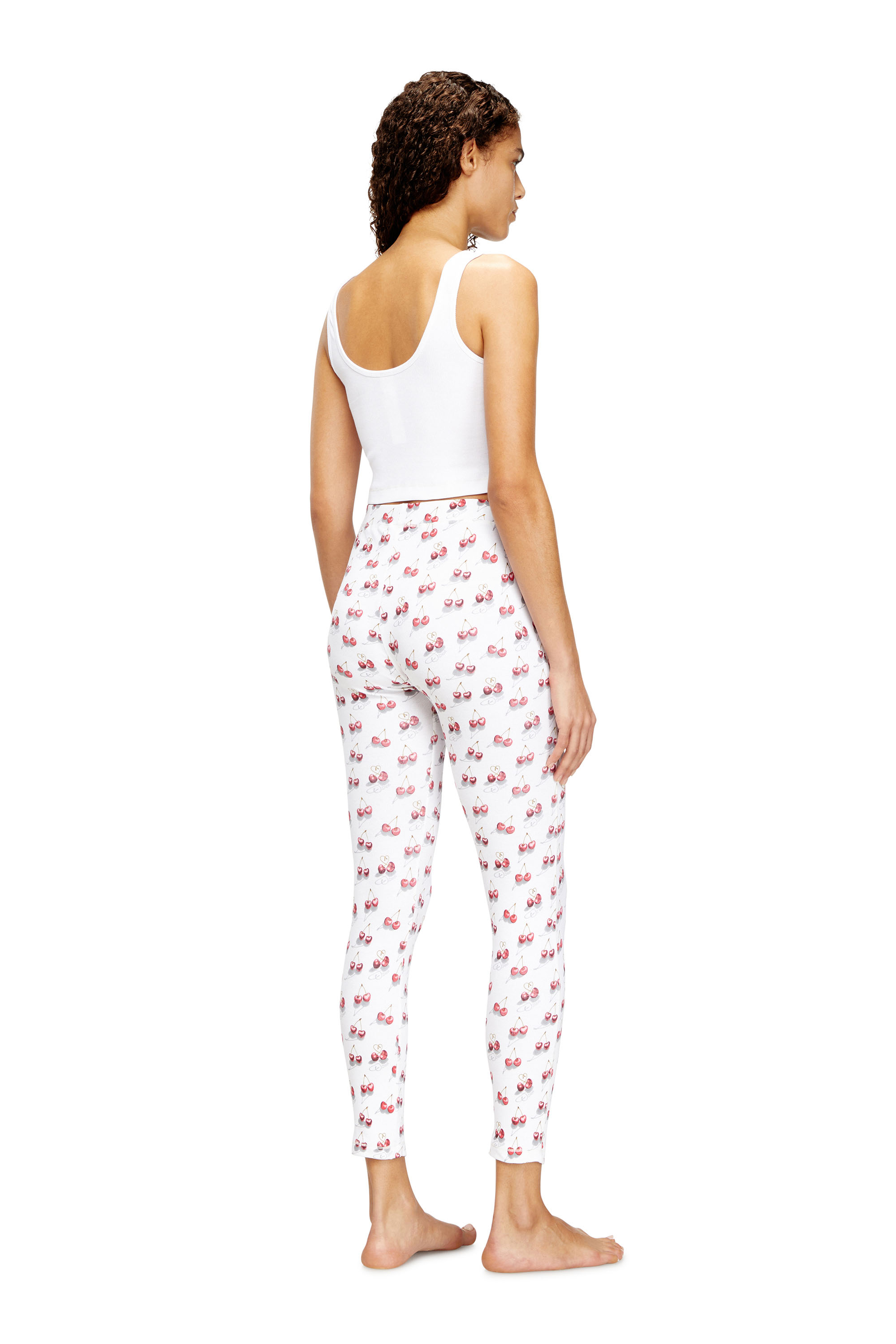Diesel - SET-ABIGAIL-GFT, Woman's Cherry print pyjama set in stretch cotton in White/Red - 4