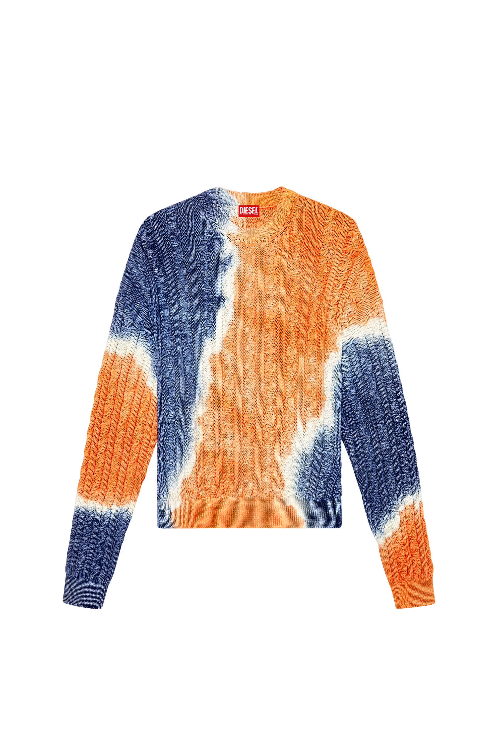 Diesel - K-JANCI, Man Tie-dye jumper in cable-knit cotton in Multicolor - Image 3