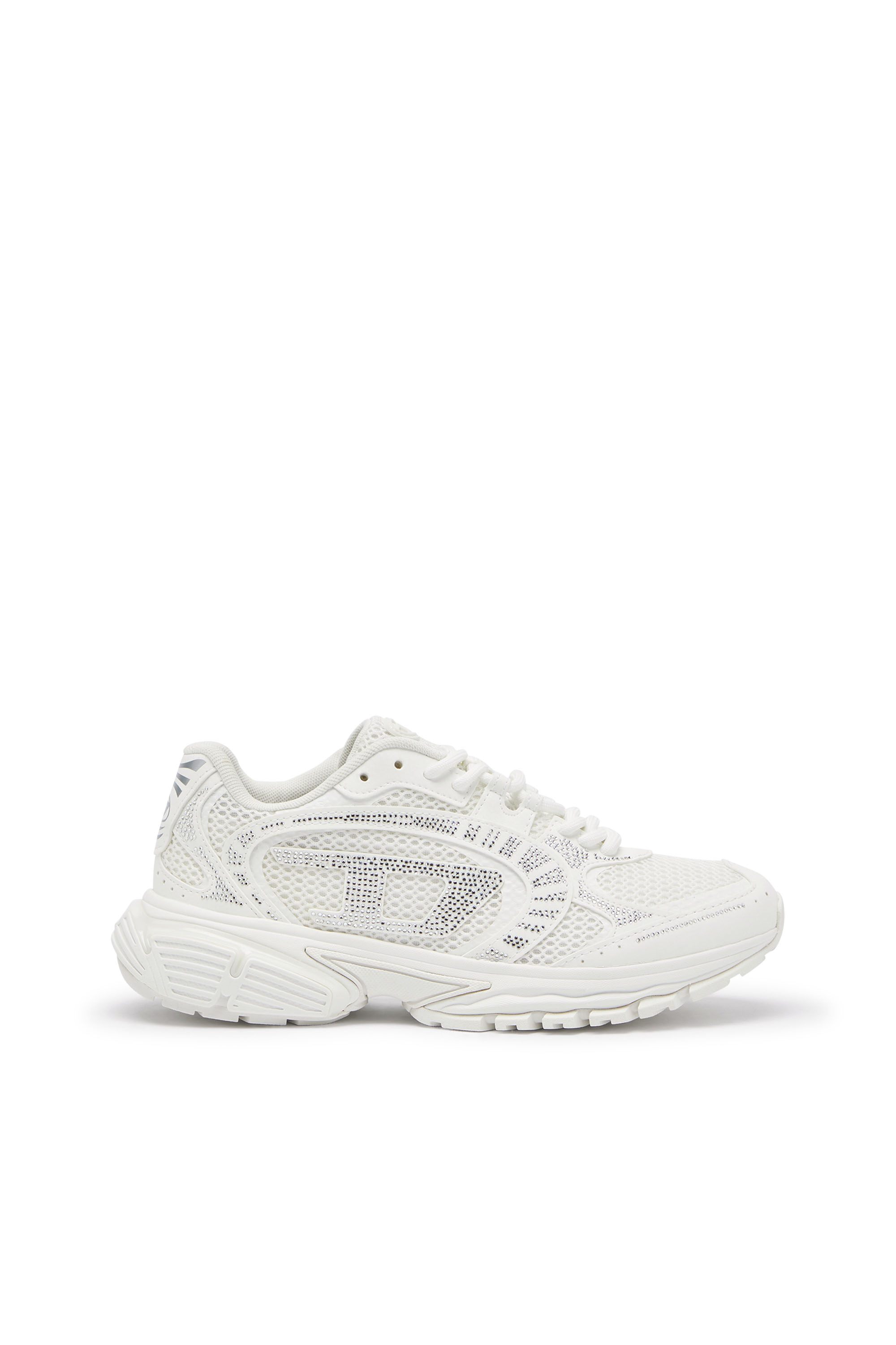 Diesel - S-PRO-V-DENSE LOW W, Woman's S-Pro-V-Dense - Mesh sneakers with crystals in White - 1