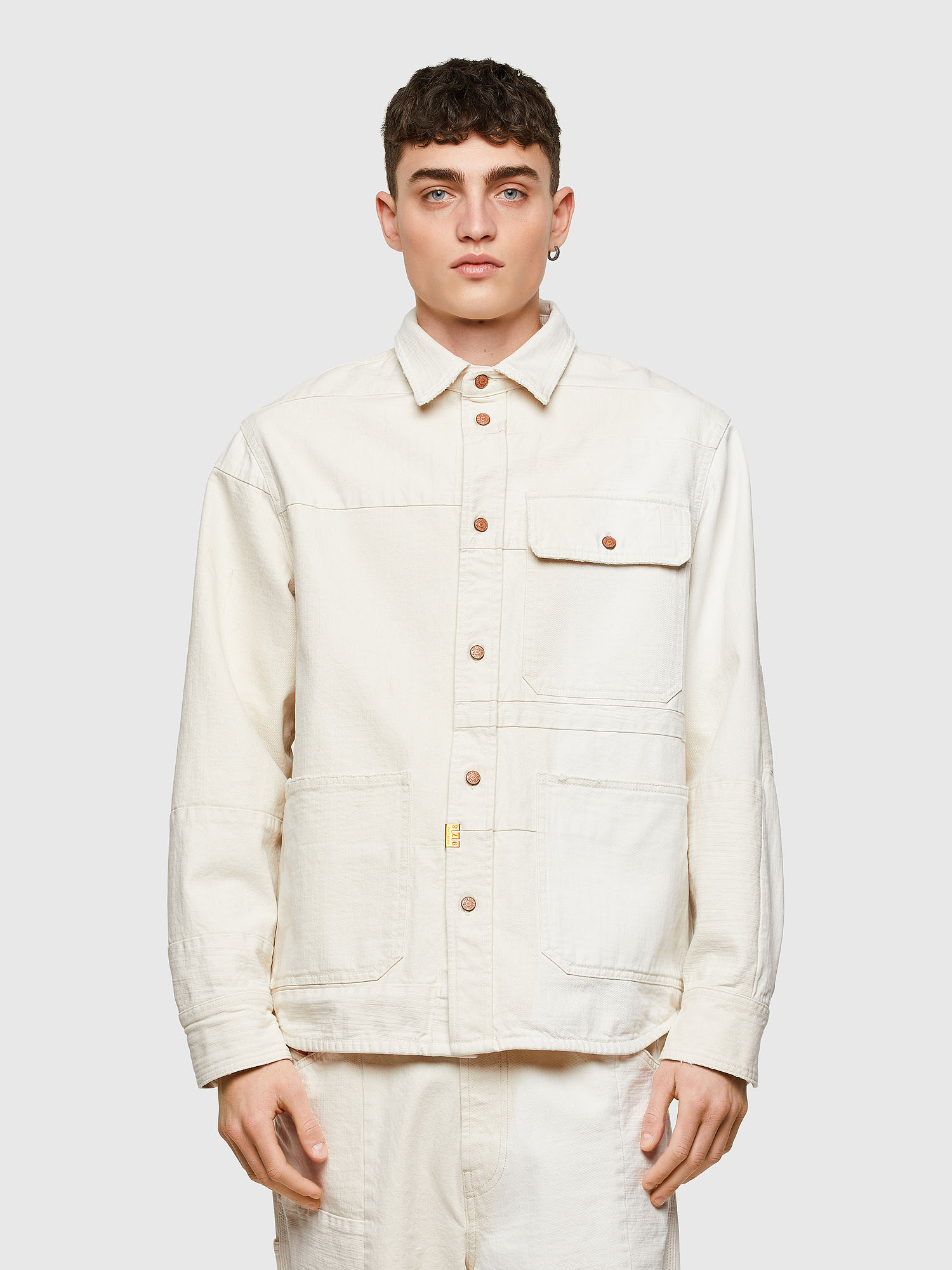 D-HORUS-SP, White Diesel - D-HORUS-SP, White - Denim Shirts - Image 1