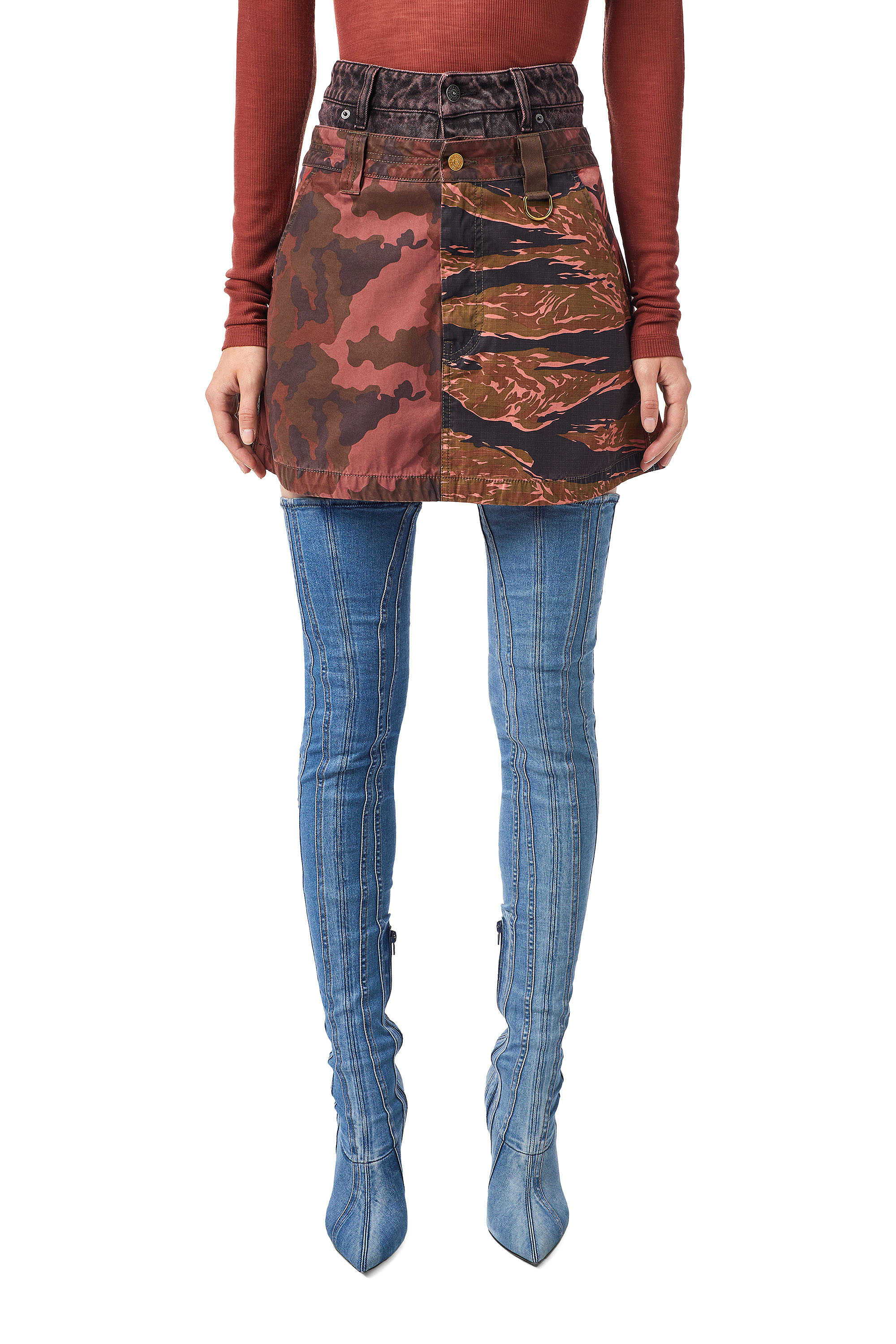 O-GIU, Pink/Brown Diesel - O-GIU, Pink/Brown - Skirts - Image 1
