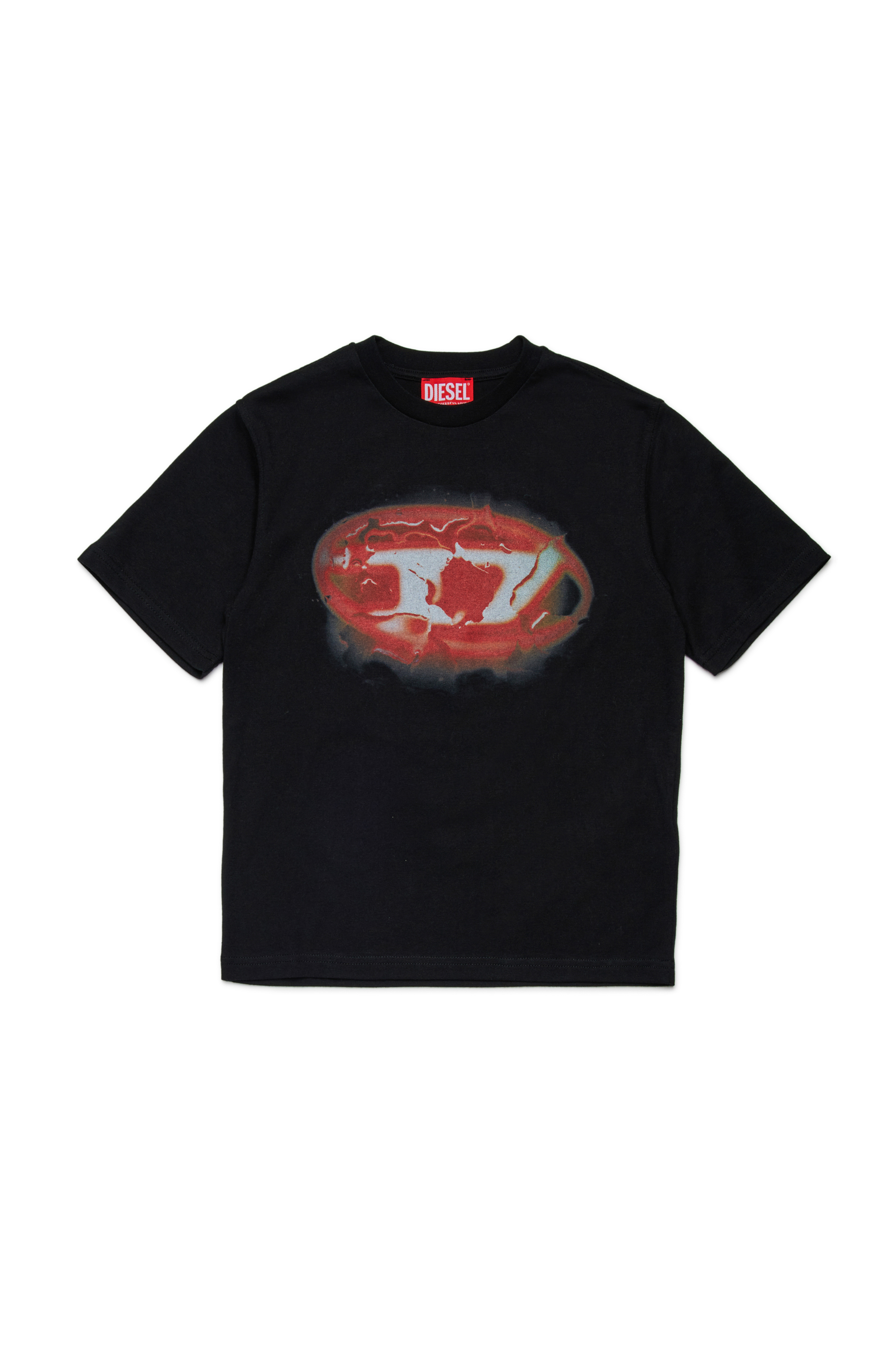 Diesel - TBOXTK3 OVER, Man's Cotton graphic print T-shirt in Black - 1