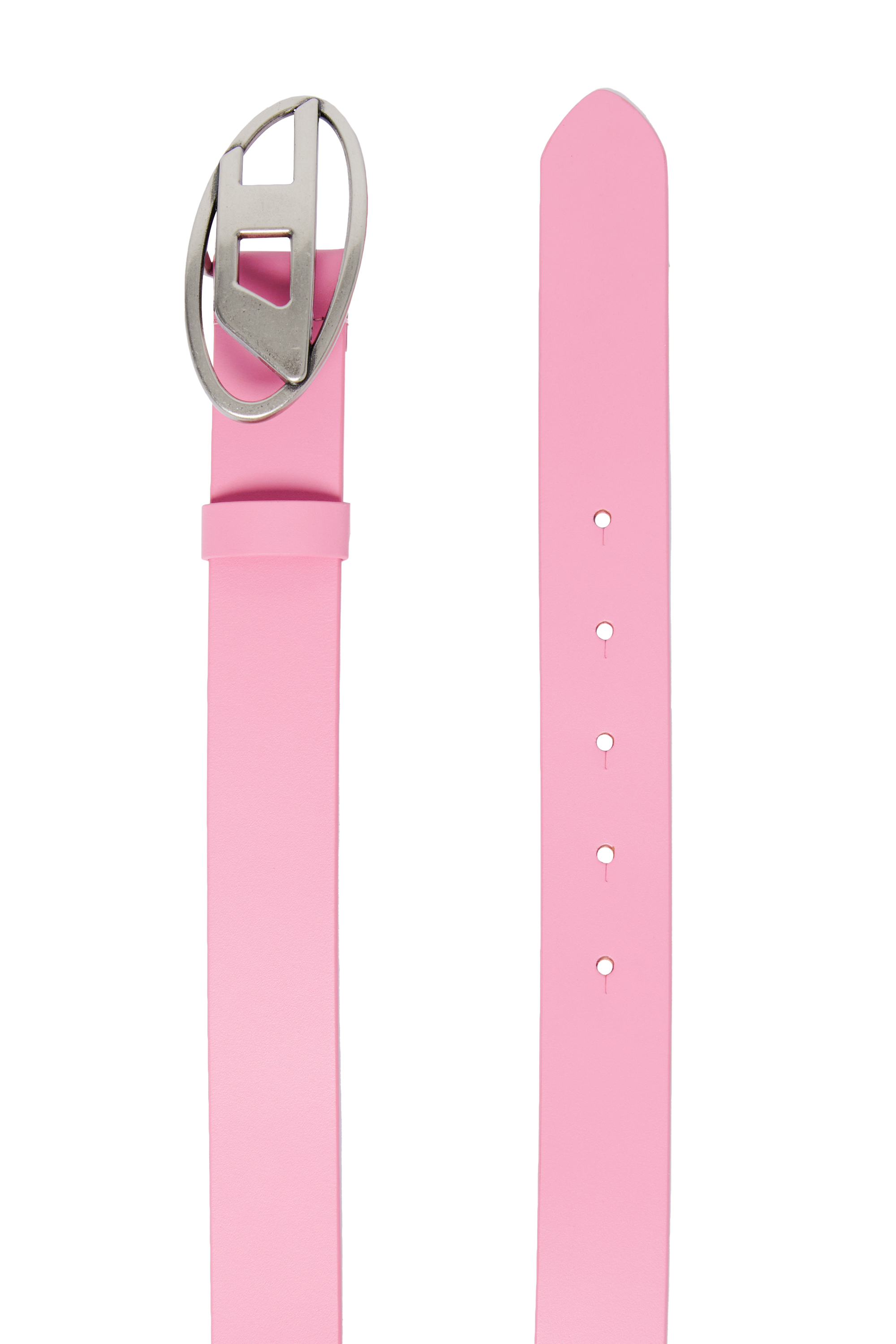 Diesel - B1DR, Unisex's Leather belt with Oval D buckle in Pink - 2