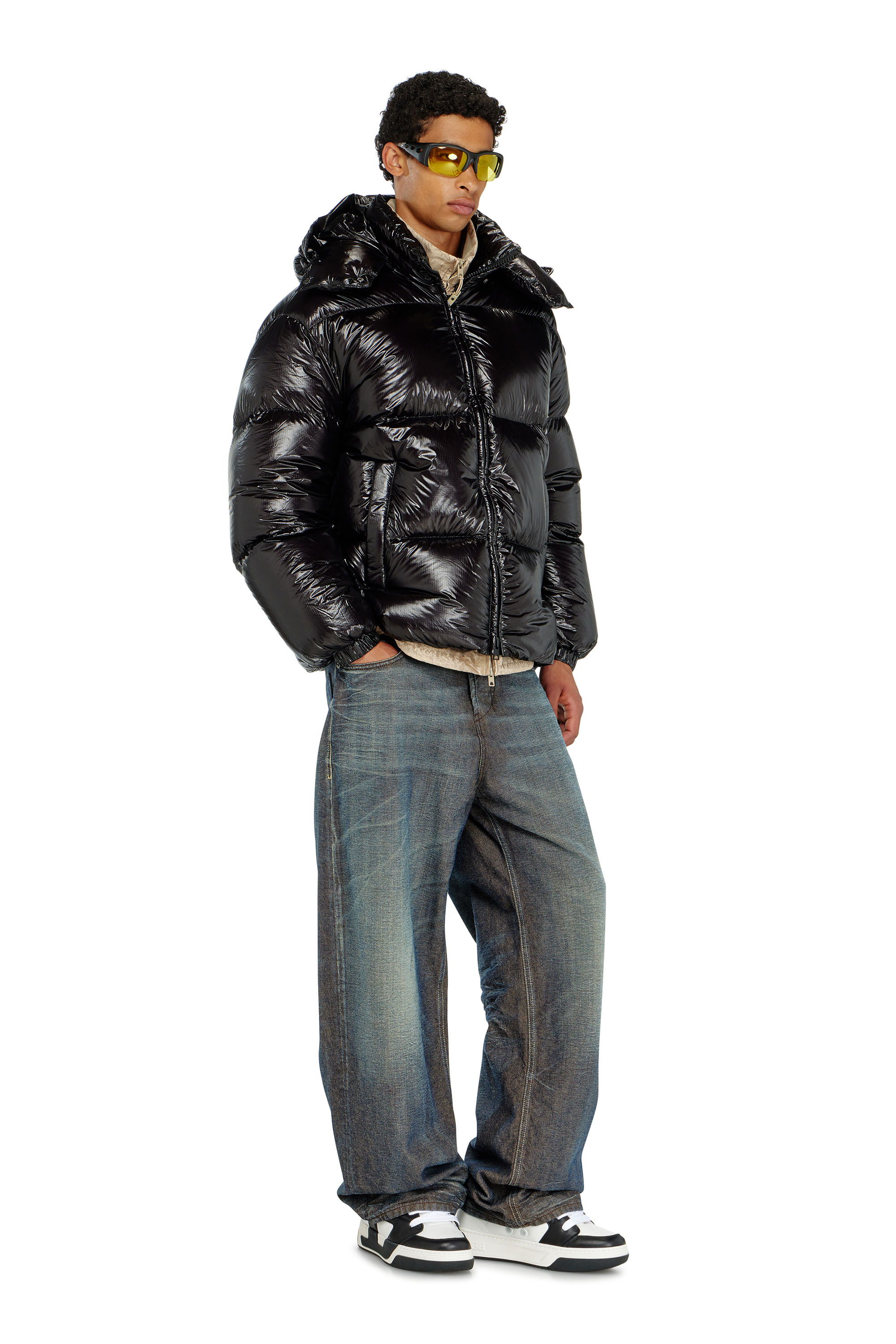 Diesel - W-ROLFYS-WRD-BKCP, Man's Down puffer jacket with detachable hood in null - 1