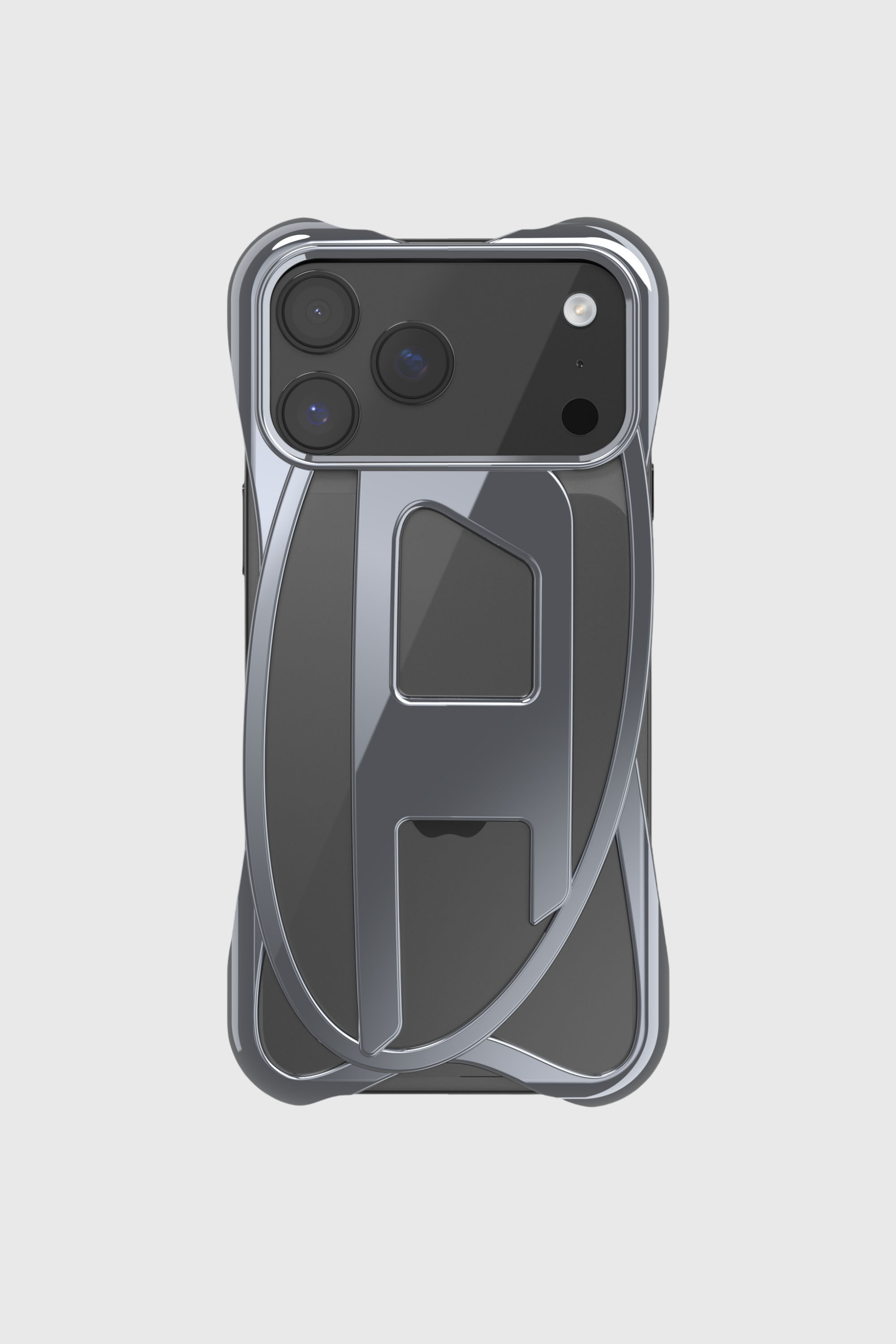 Women's Caged D glossy case for iPhone 17 Pro Max | Grey | Diesel