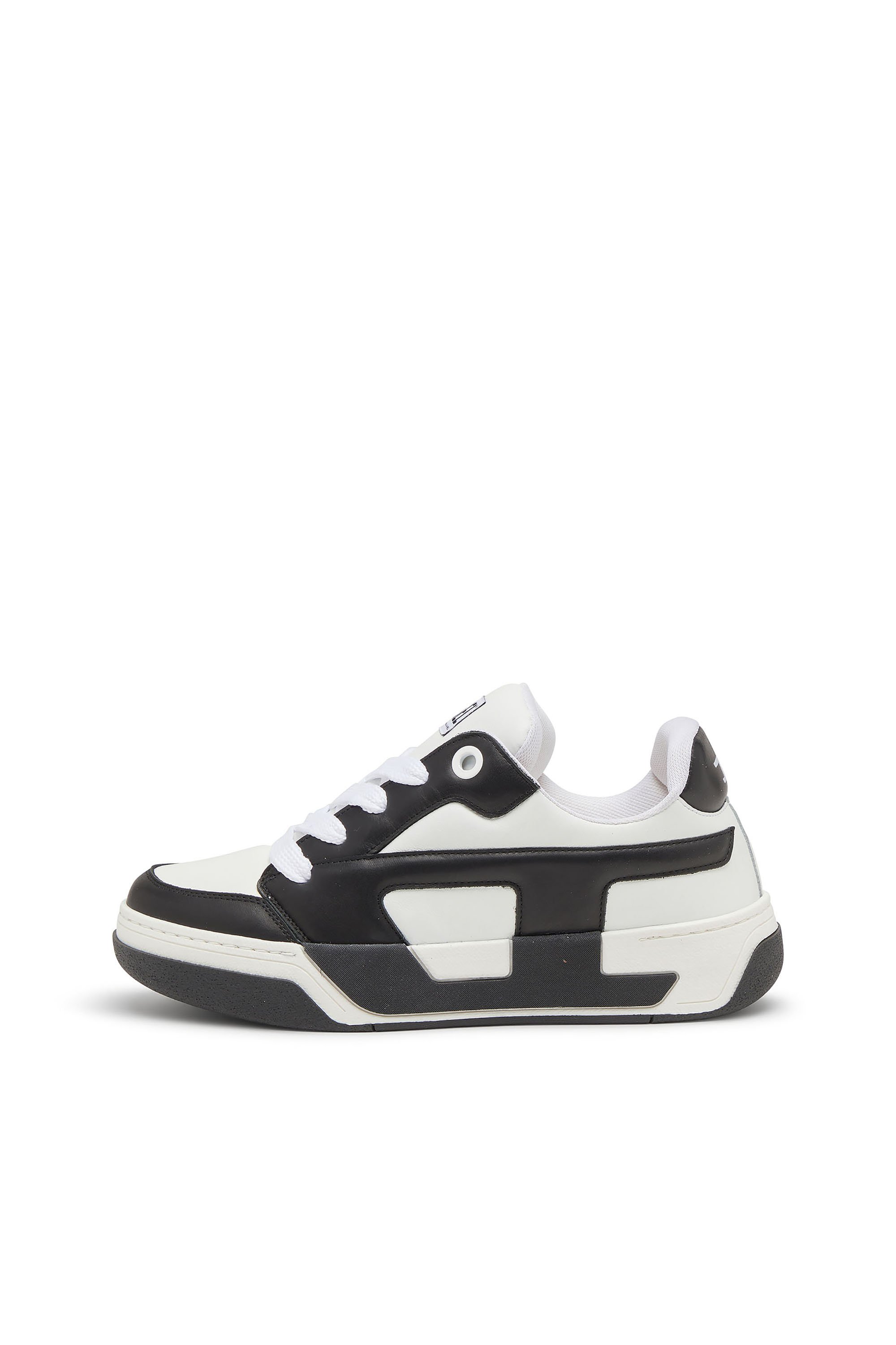 Diesel - S-D-OLLIE LOW, Man's D-Ollie-Sneakers in colour-block leather in White/Black - 2