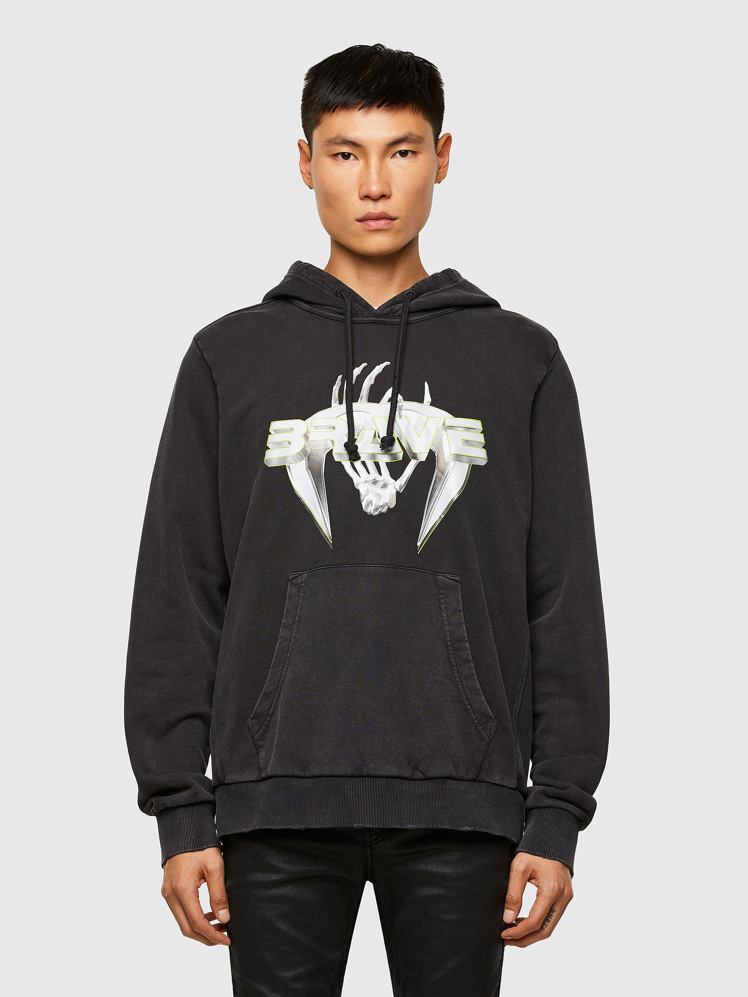 S-GIRRIB-HOOD-A71, Black Diesel - S-GIRRIB-HOOD-A71, Black - Sweaters - Image 1