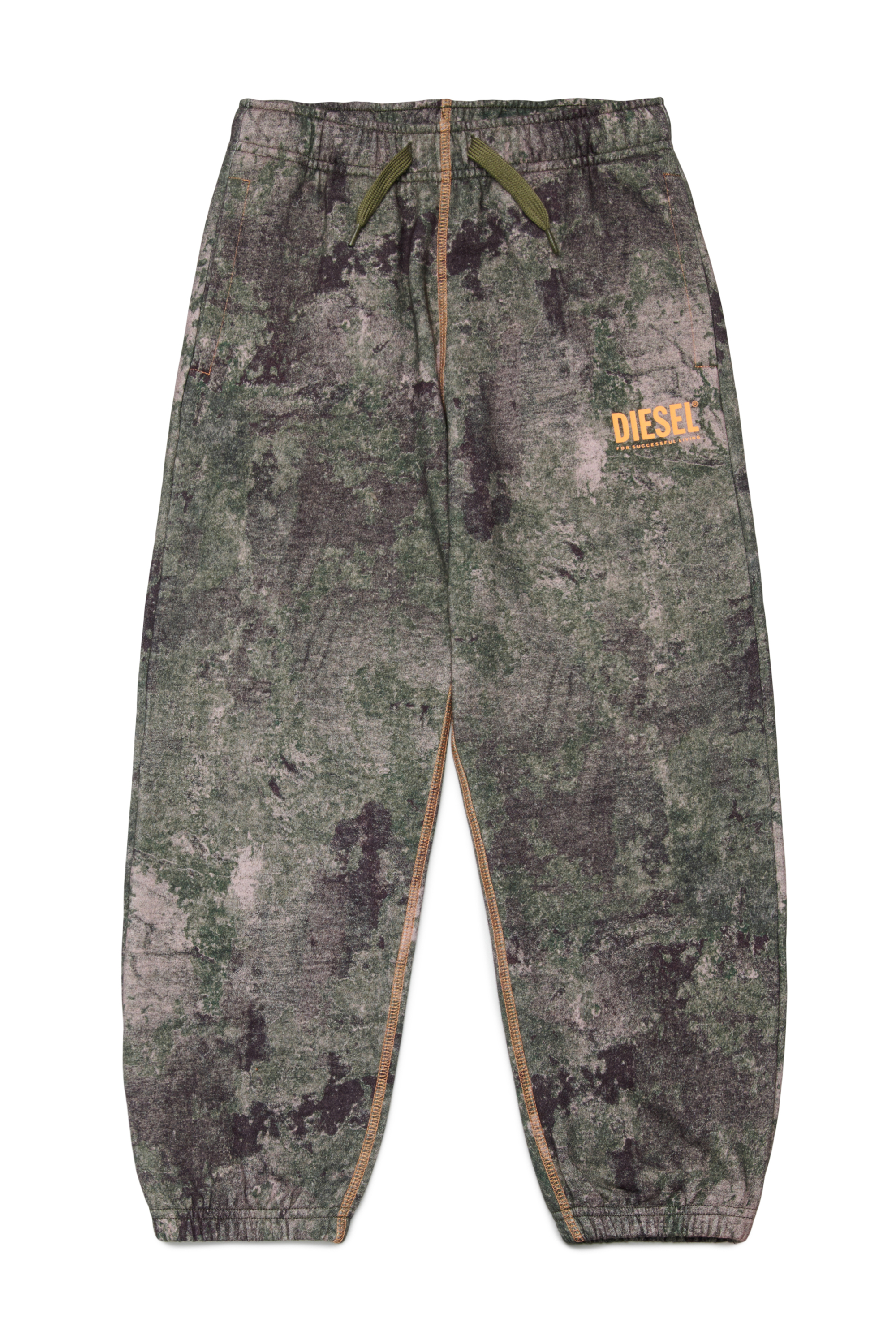 Diesel - PMIM, Man's Sweatpants with all-over marbled effect in Green - 1