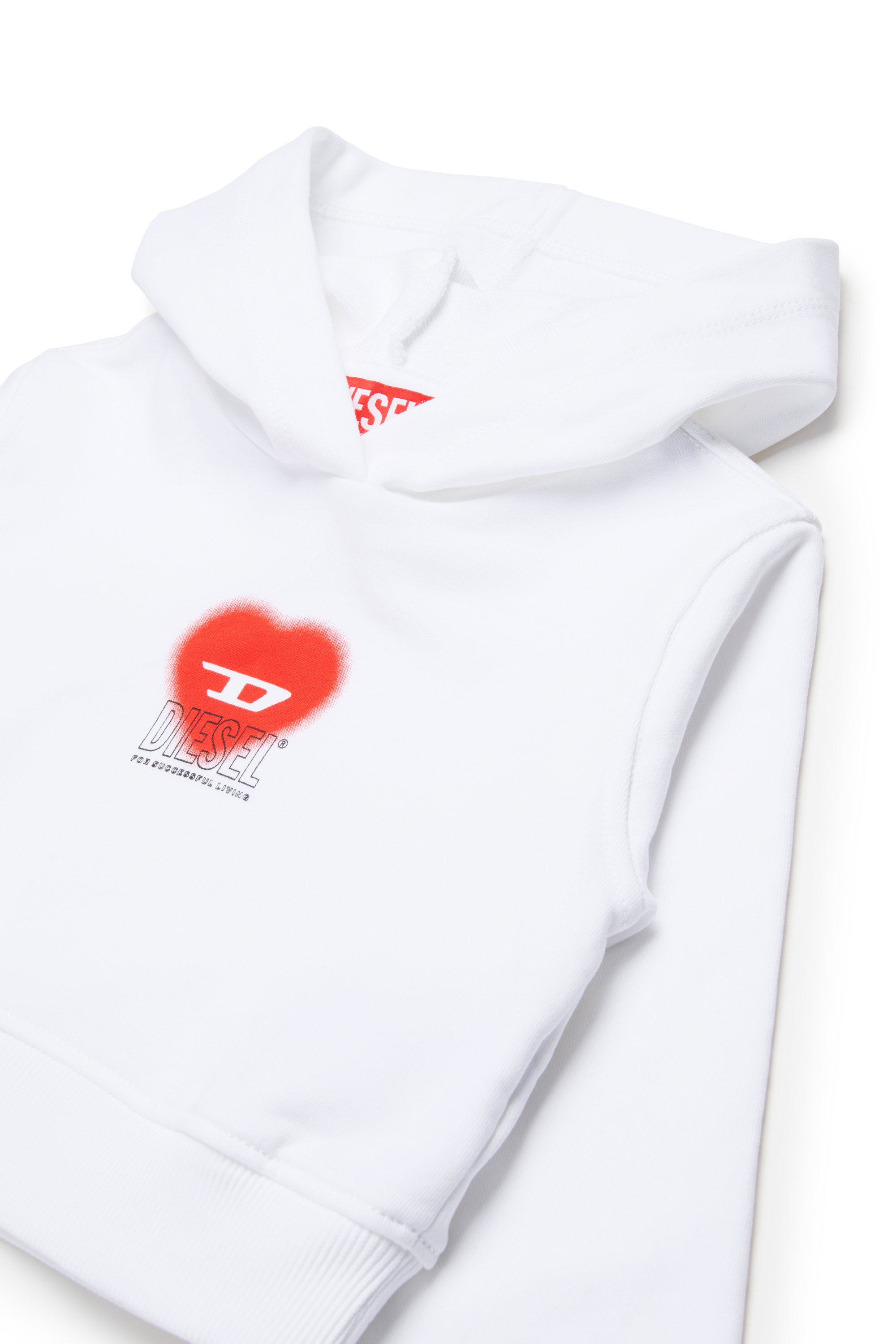 Cropped hoodie with heart logo | White | 4-16 YEARS Girls