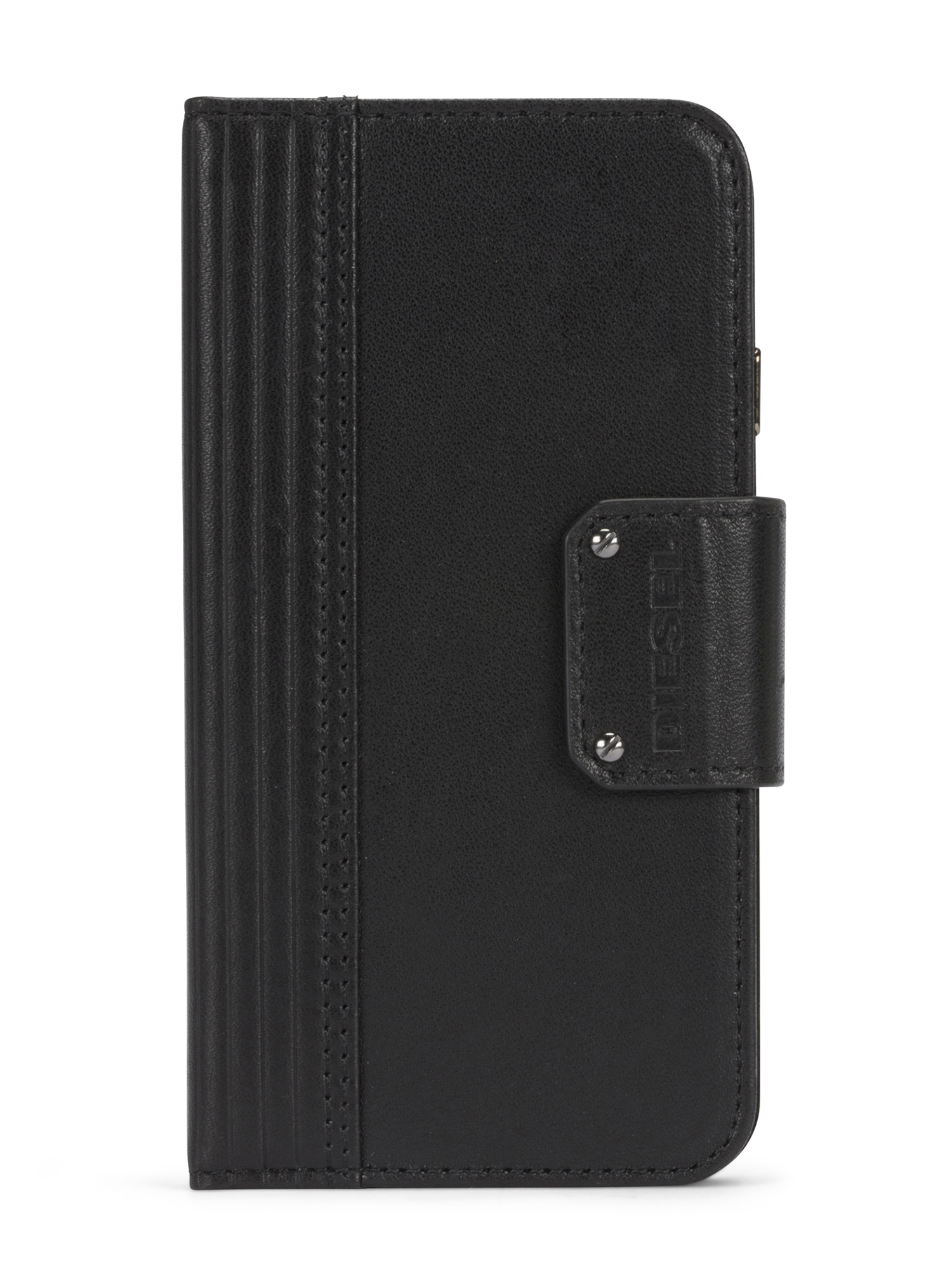 BLACK LINED LEATHER IPHONE 8 PLUS/7 PLUS FOLIO, Diesel - BLACK LINED LEATHER IPHONE 8 PLUS/7 PLUS FOLIO, - Flip covers - Image 1