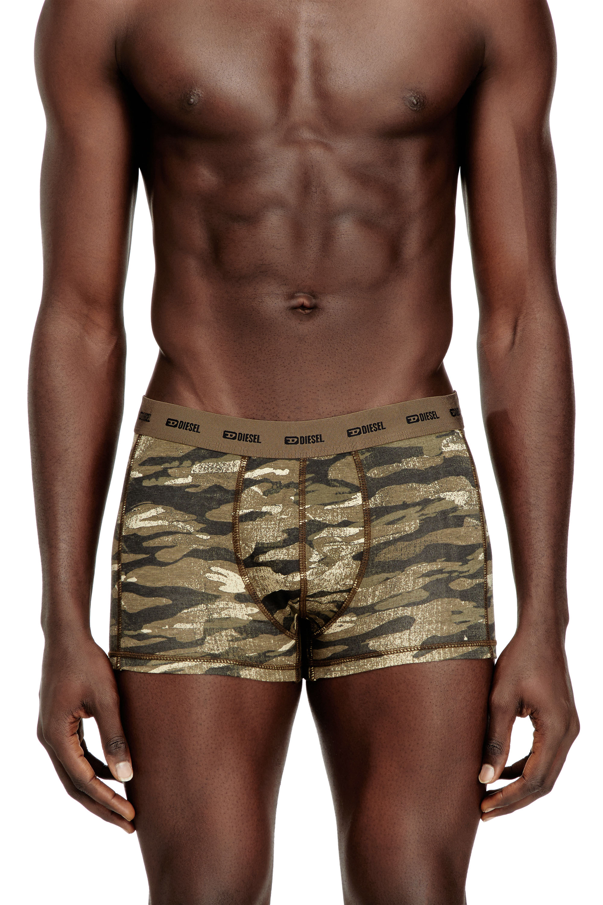 Diesel - DAMIEN-UTLT-3PACK, Man's 3-pack of boxer briefs plain and camo in Military Green - 3