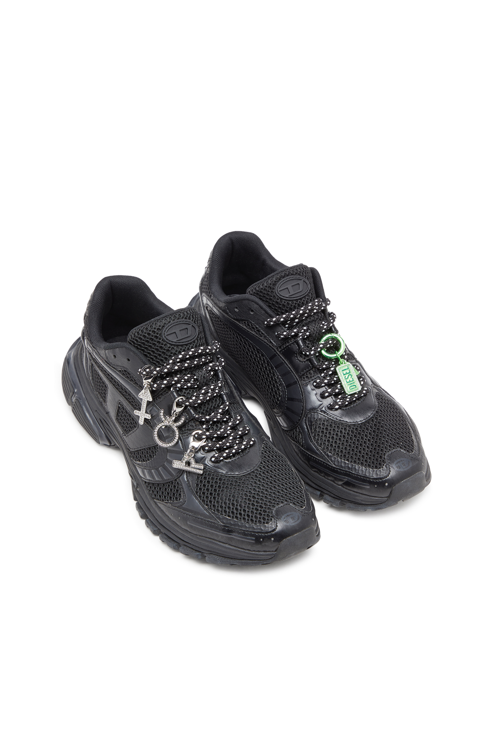 Men's S-Pro-V-Dense-Mesh sneakers with Oval D logo | Black | Diesel