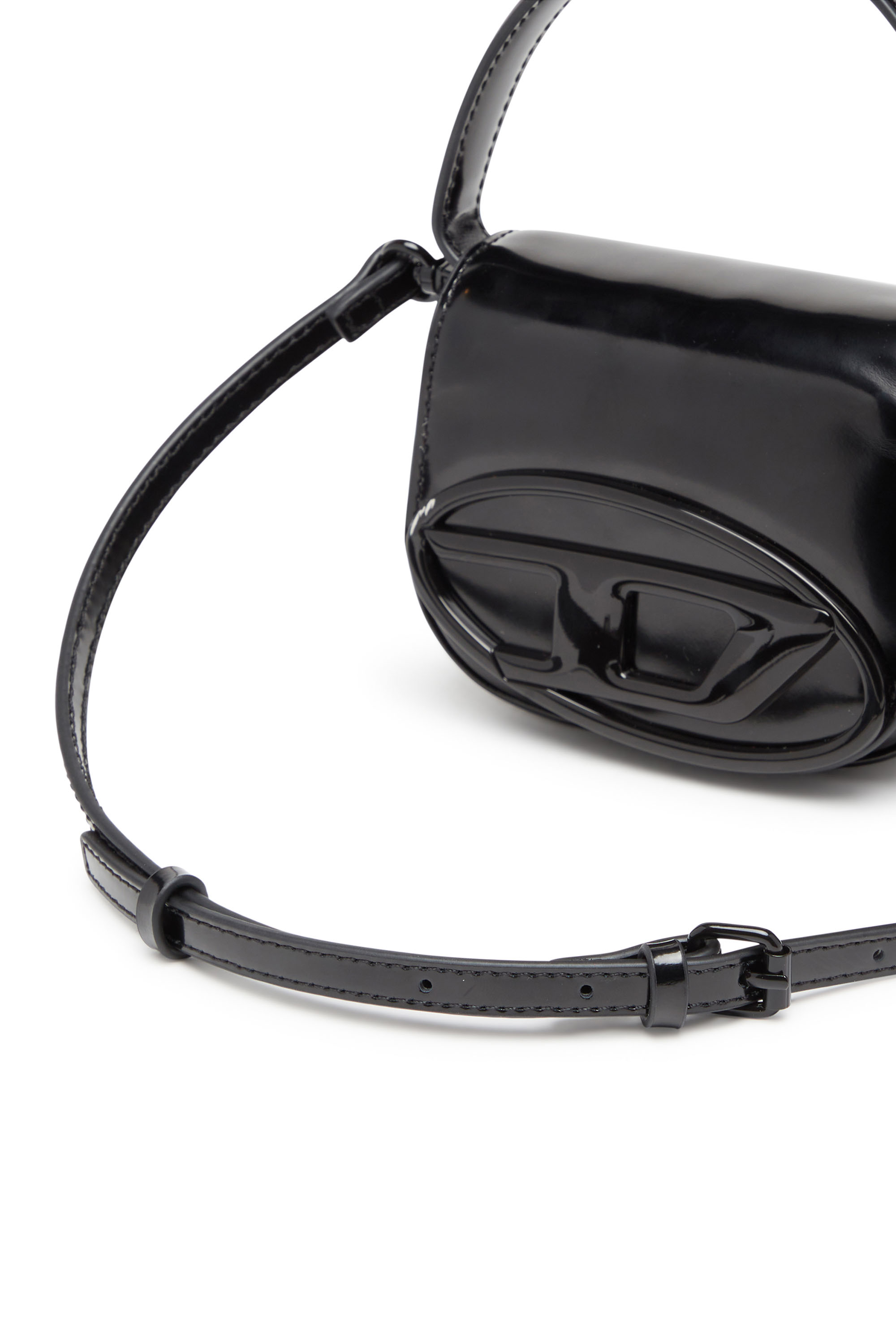 Diesel - 1DR-XS-S, Woman 1DR-XS-S-Iconic mini bag in mirrored leather in Black - Image 5