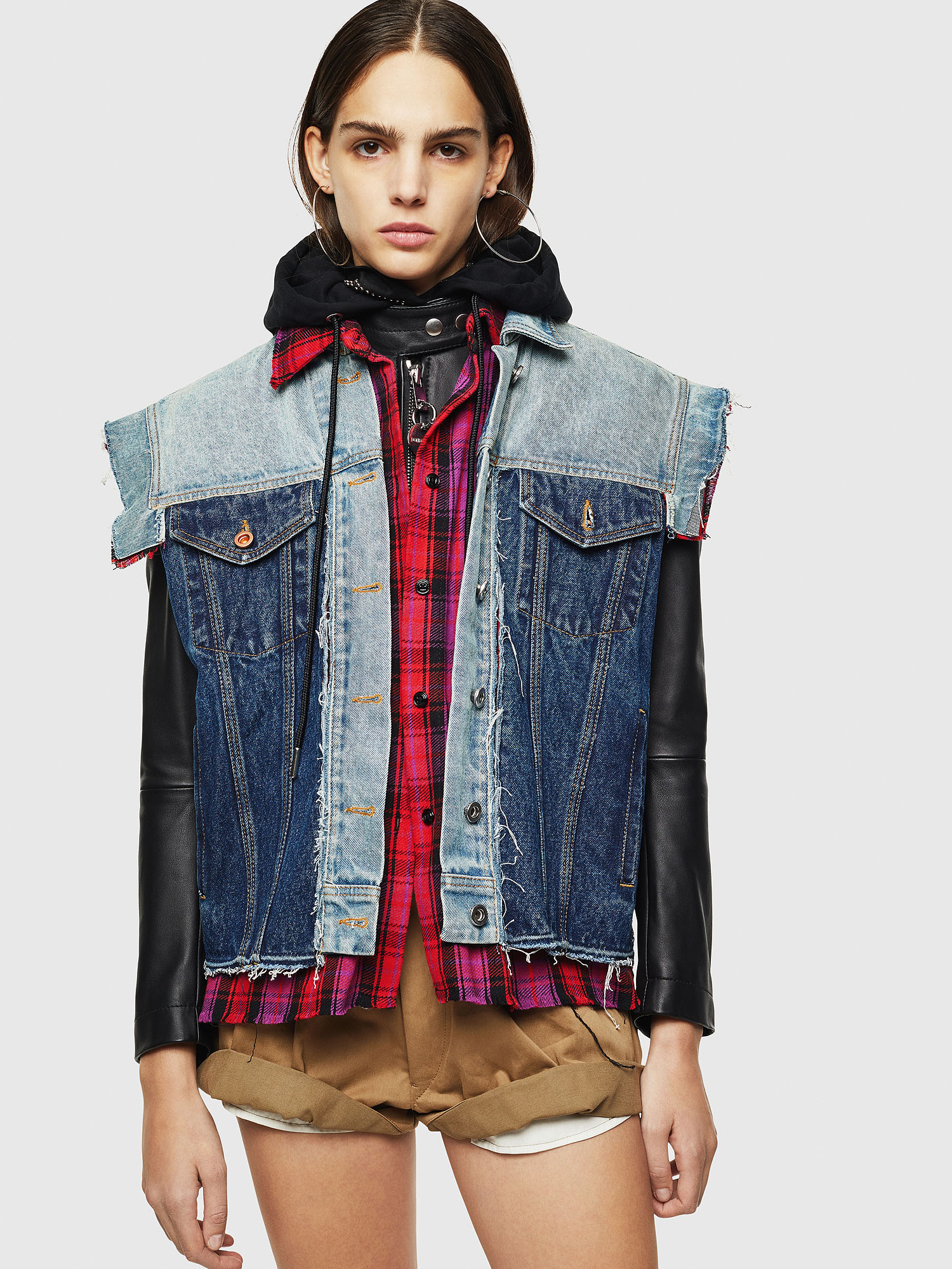L-MARALI, Blue/Black Diesel - L-MARALI, Blue/Black - Leather jackets - Image 1