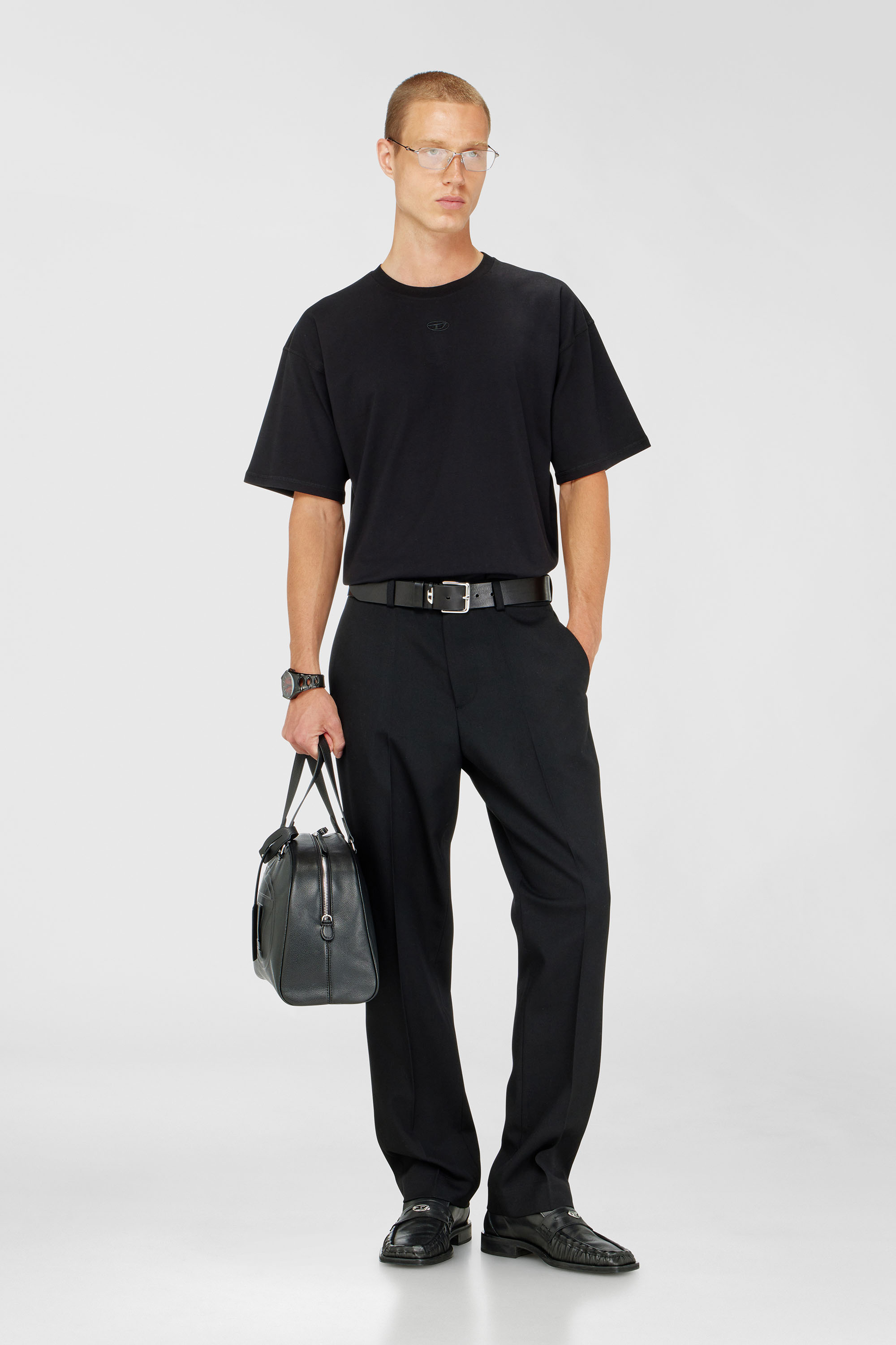 Diesel - T-LUCIEN-IHBI, Man's Relaxed T-shirt in organic cotton in Black - 1