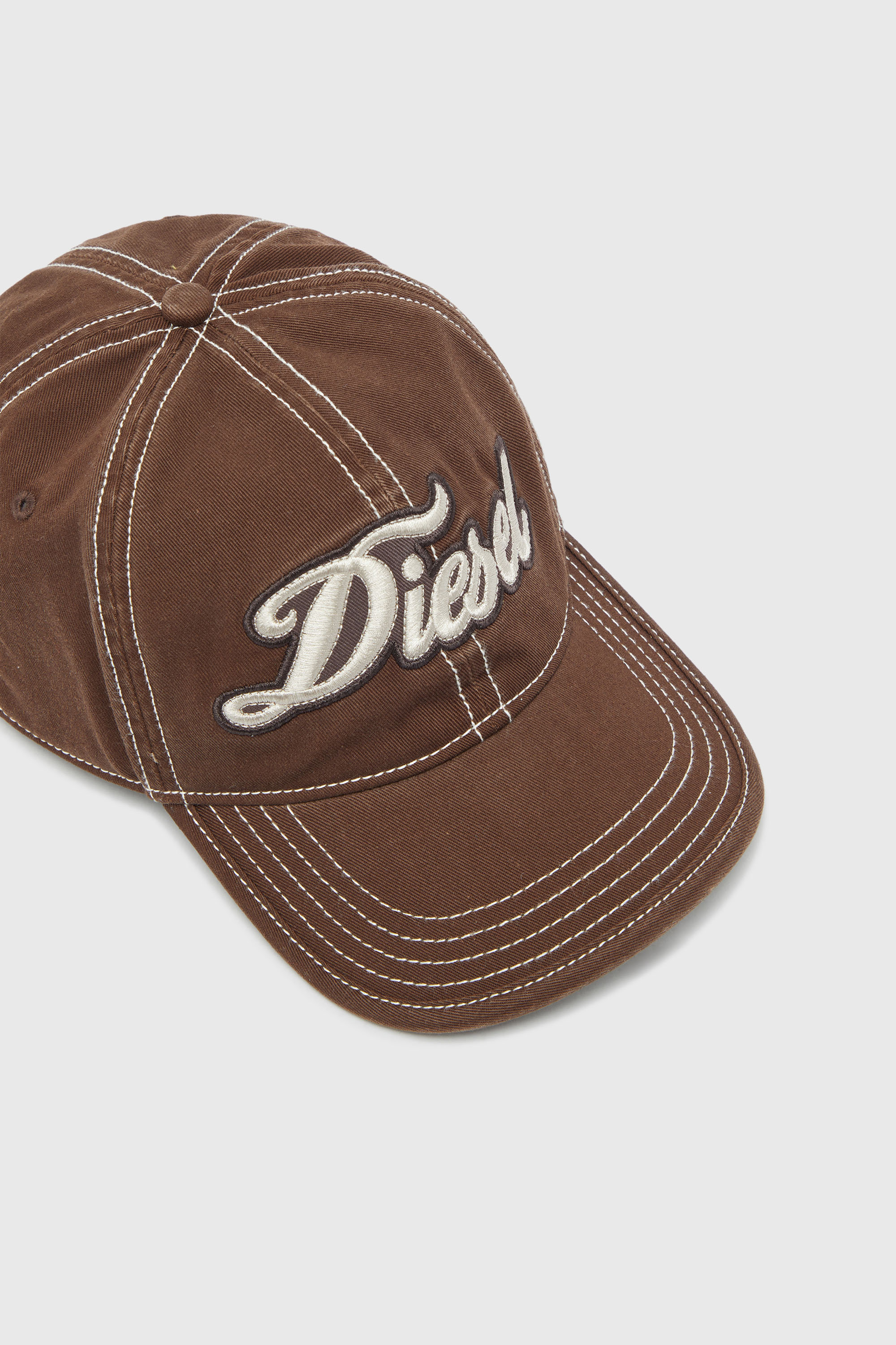 Diesel - C-SIV, Unisex's Baseball cap with script logo patch in Brown - 3