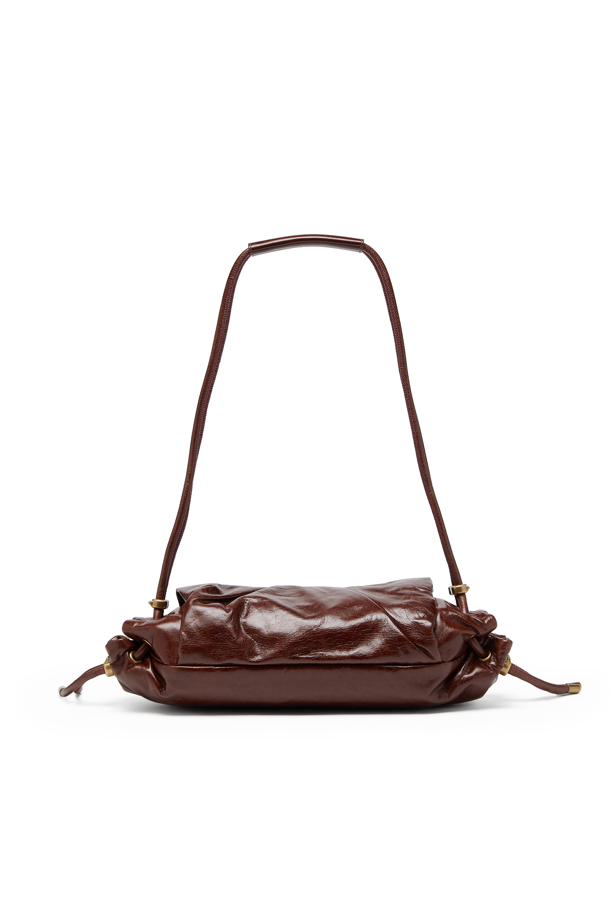 Diesel - SCRUNCH-D SHOULDER S, Woman's Scrunch-D S-Shoulder bag in scrunched leather in Brown - 2
